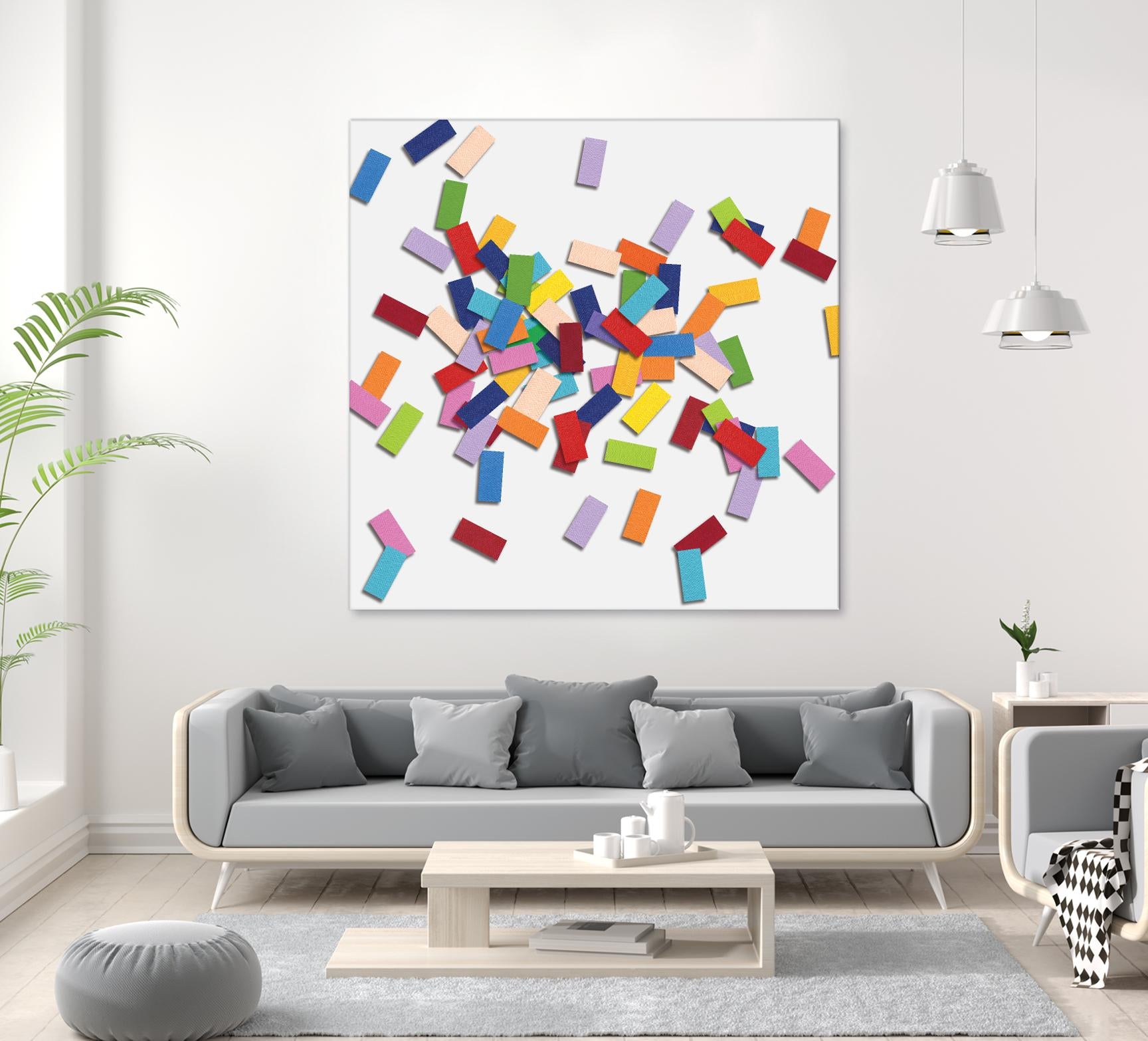 CONFETTI B -blanc by Celine Cimon on GIANT ART - white abstract canadian artist