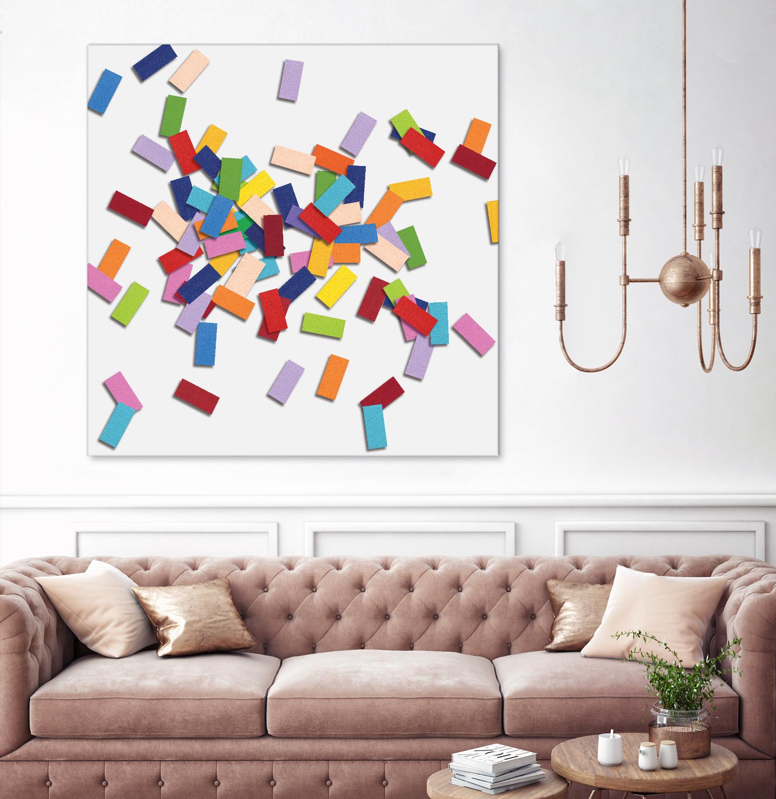 CONFETTI B -blanc by Celine Cimon on GIANT ART - white abstract canadian artist