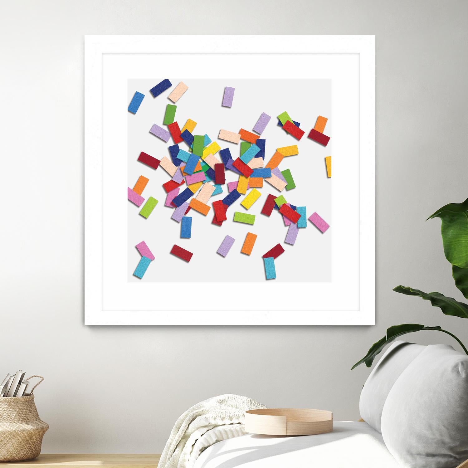 CONFETTI B -blanc by Celine Cimon on GIANT ART - white abstract canadian artist