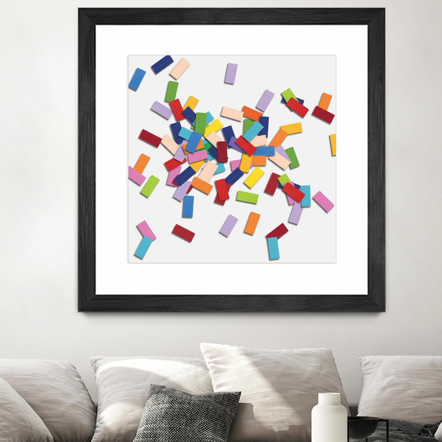 CONFETTI B -blanc by Celine Cimon on GIANT ART - white abstract canadian artist
