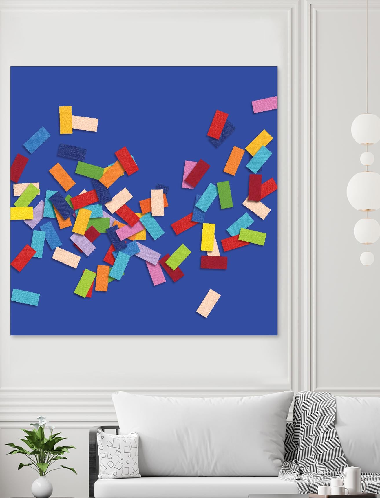 CONFETTI C -bleu by Celine Cimon on GIANT ART - blue abstract canadian