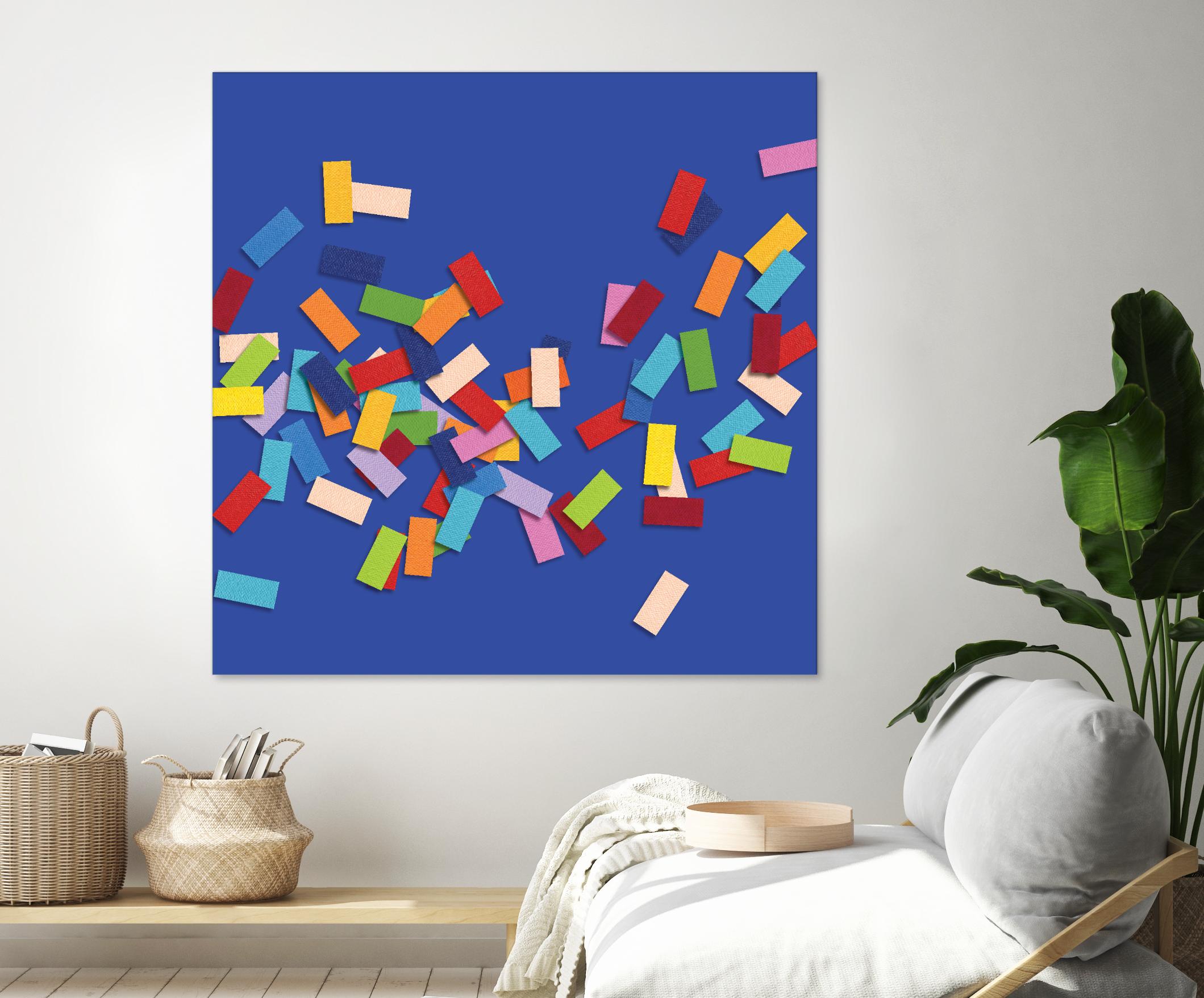 CONFETTI C -bleu by Celine Cimon on GIANT ART - blue abstract canadian