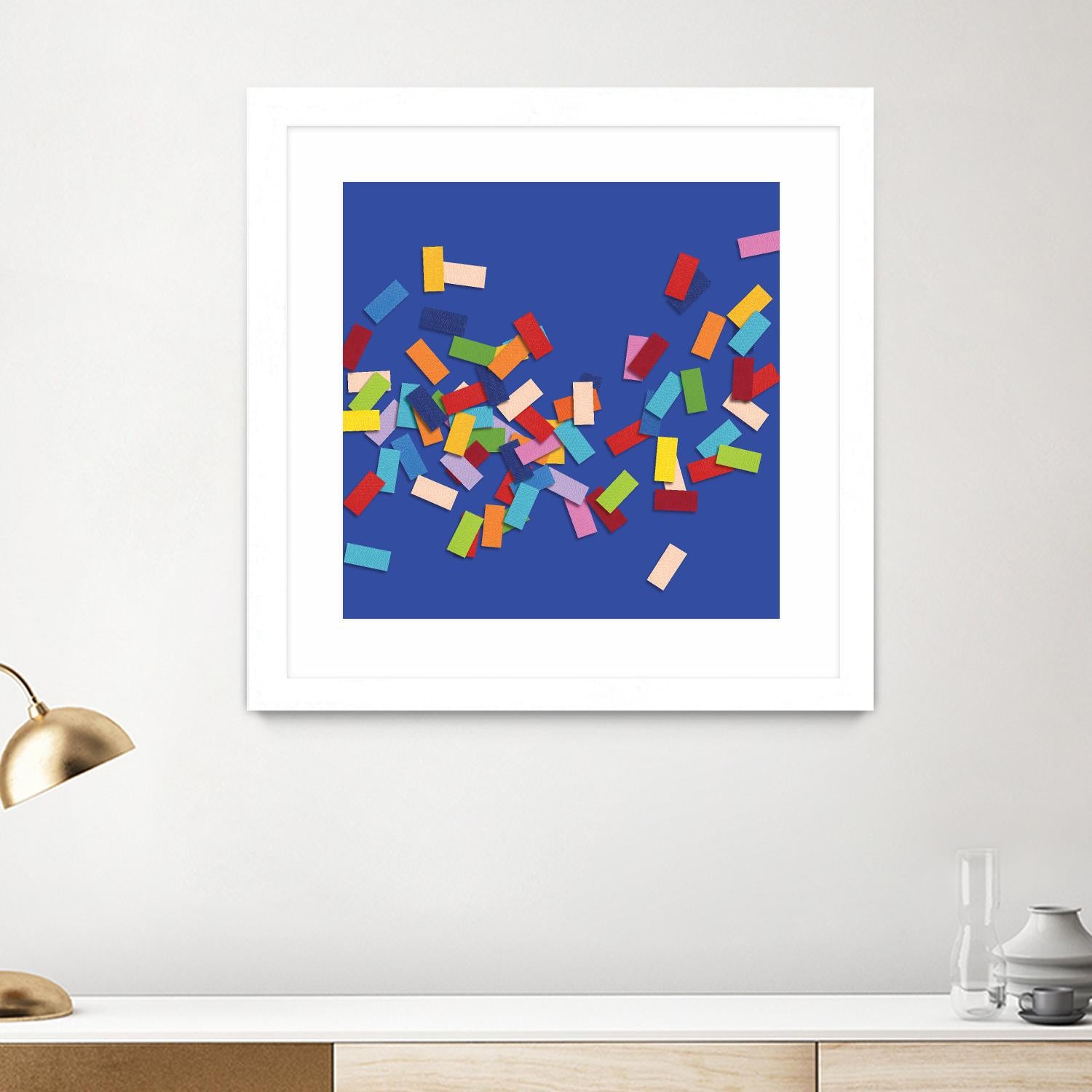 CONFETTI C -bleu by Celine Cimon on GIANT ART - blue abstract canadian