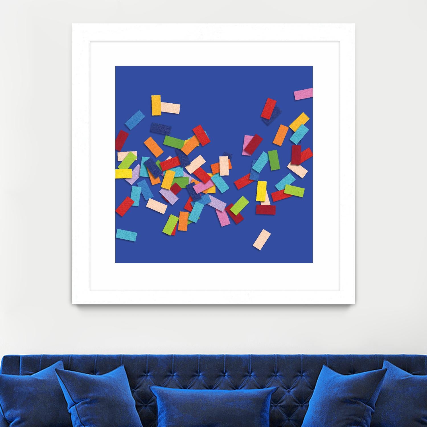 CONFETTI C -bleu by Celine Cimon on GIANT ART - blue abstract canadian