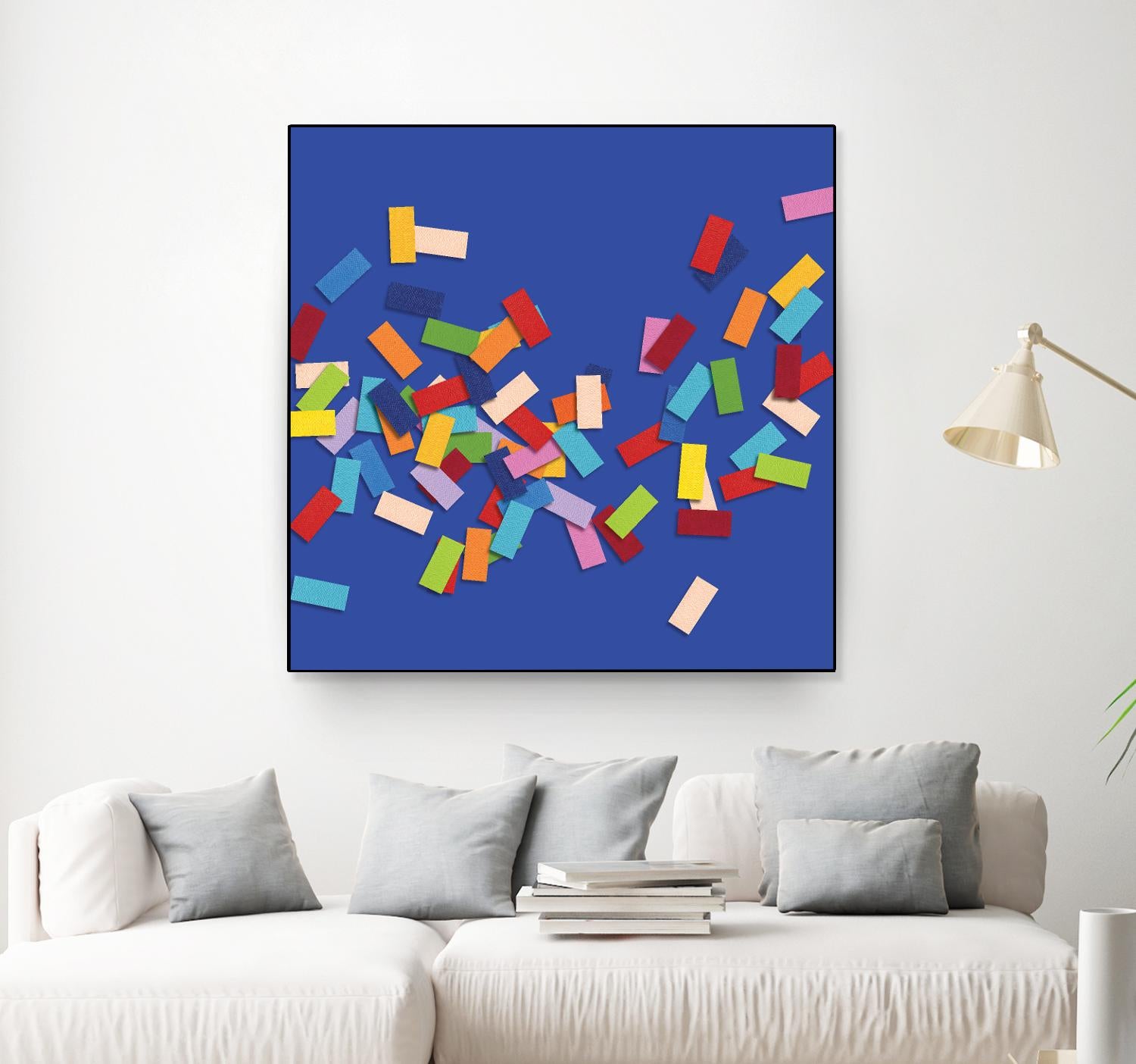 CONFETTI C -bleu by Celine Cimon on GIANT ART - blue abstract canadian
