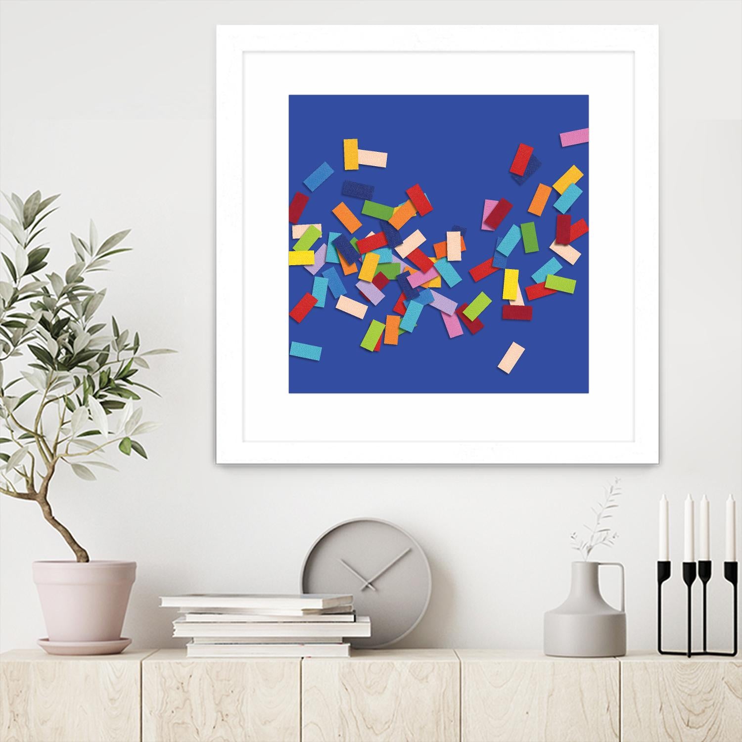 CONFETTI C -bleu by Celine Cimon on GIANT ART - blue abstract canadian