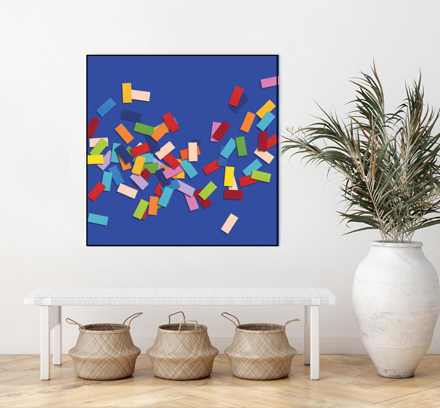 CONFETTI C -bleu by Celine Cimon on GIANT ART - blue abstract canadian