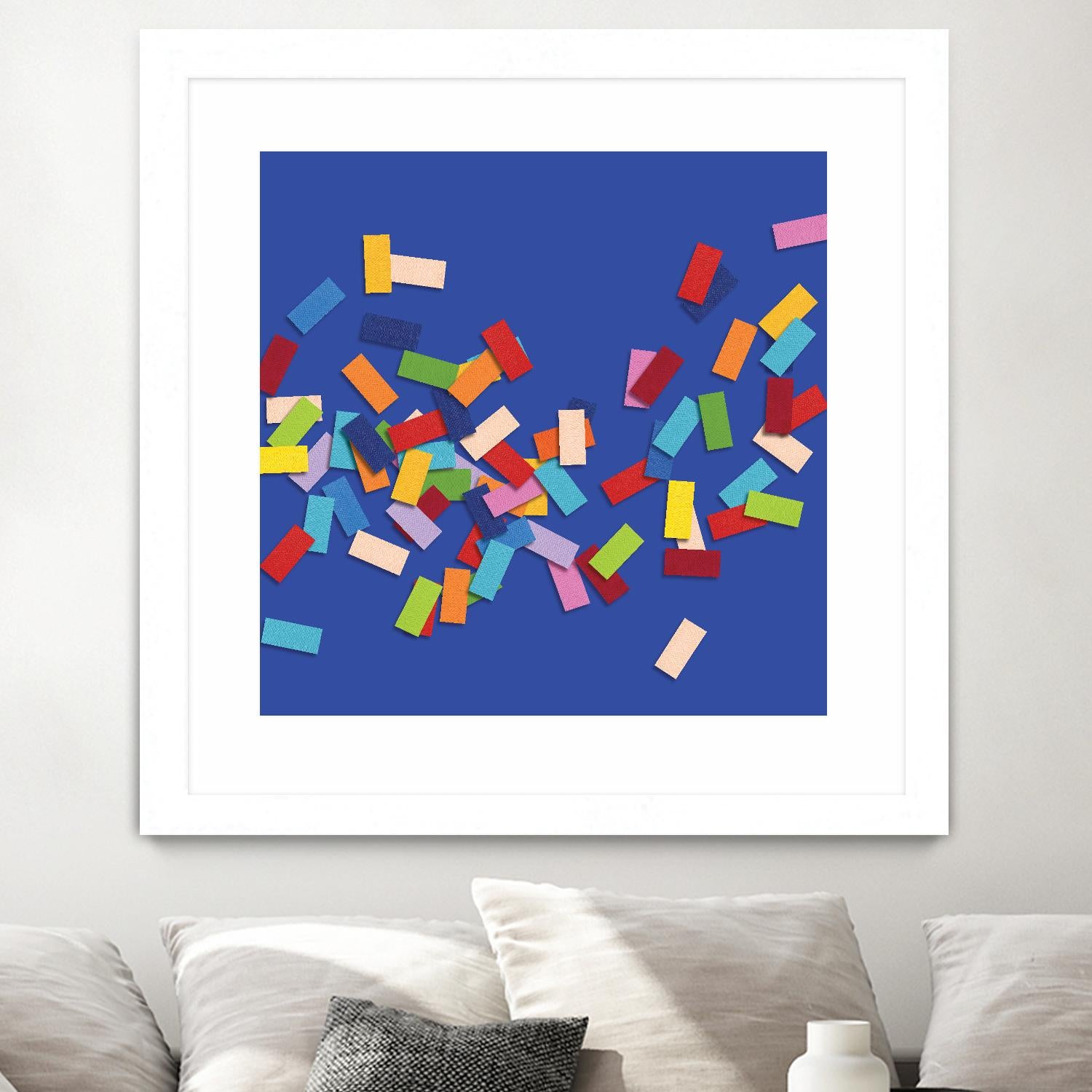 CONFETTI C -bleu by Celine Cimon on GIANT ART - blue abstract canadian