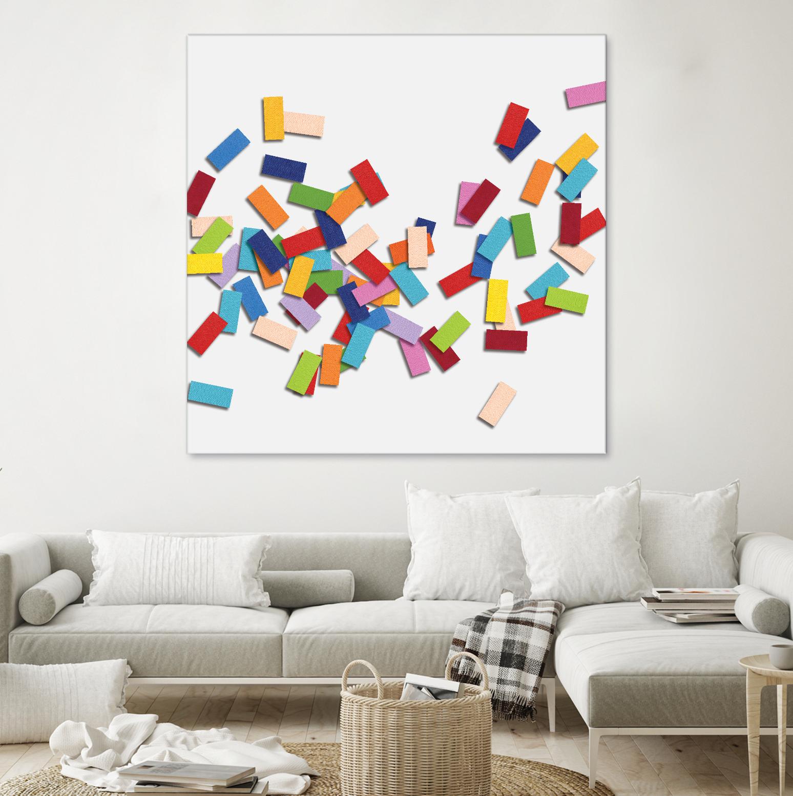 CONFETTI C -blanc by Celine Cimon on GIANT ART - white abstract canadian artist