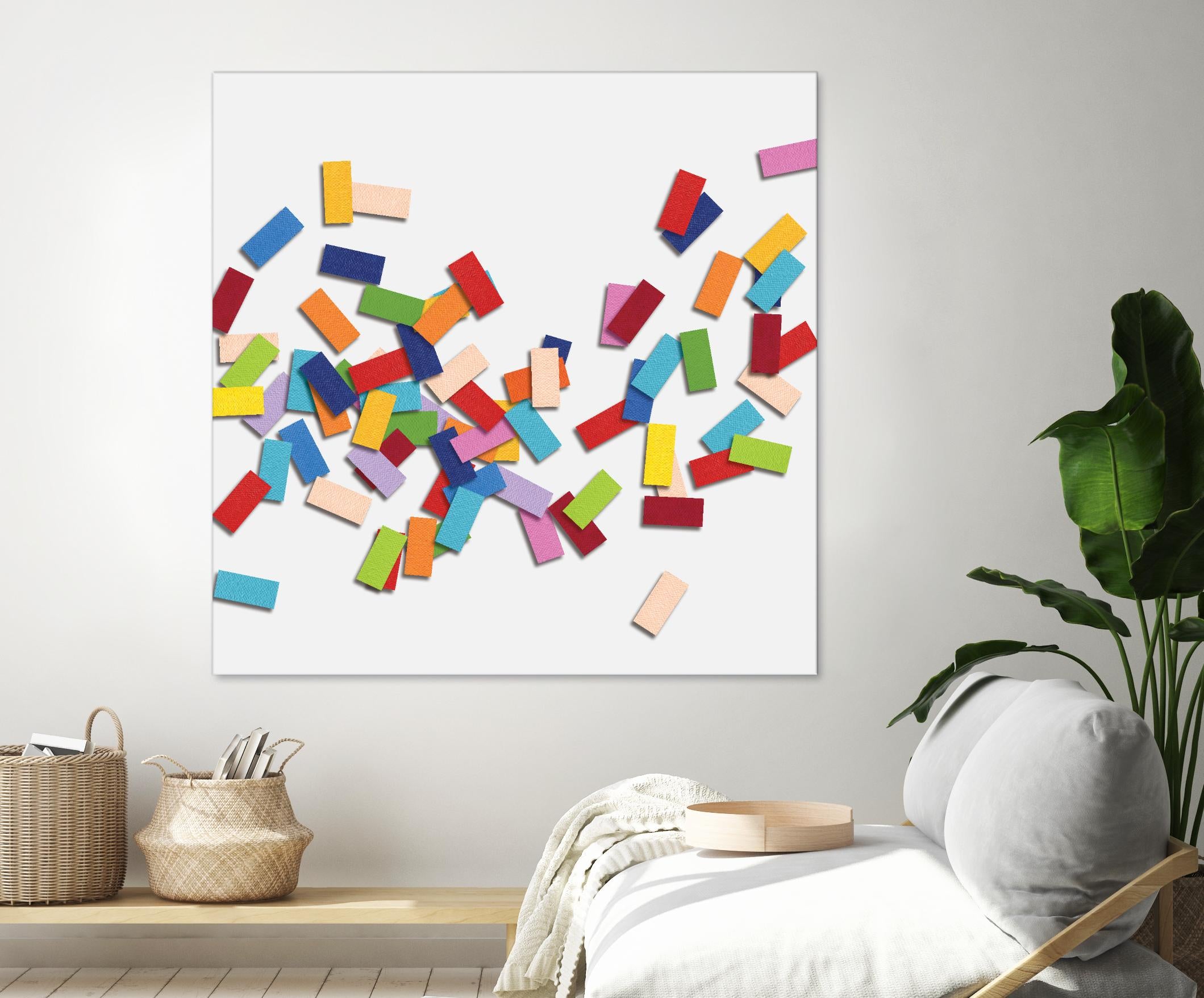 CONFETTI C -blanc by Celine Cimon on GIANT ART - white abstract canadian artist