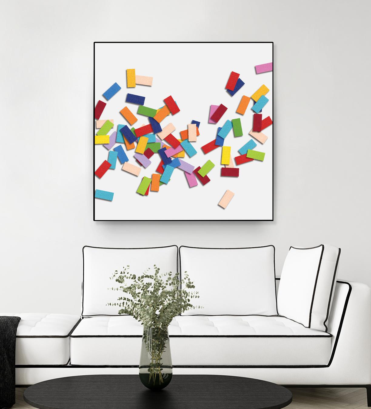 CONFETTI C -blanc by Celine Cimon on GIANT ART - white abstract canadian artist