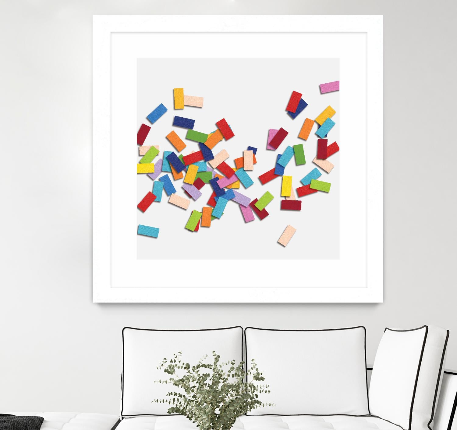 CONFETTI C -blanc by Celine Cimon on GIANT ART - white abstract canadian artist