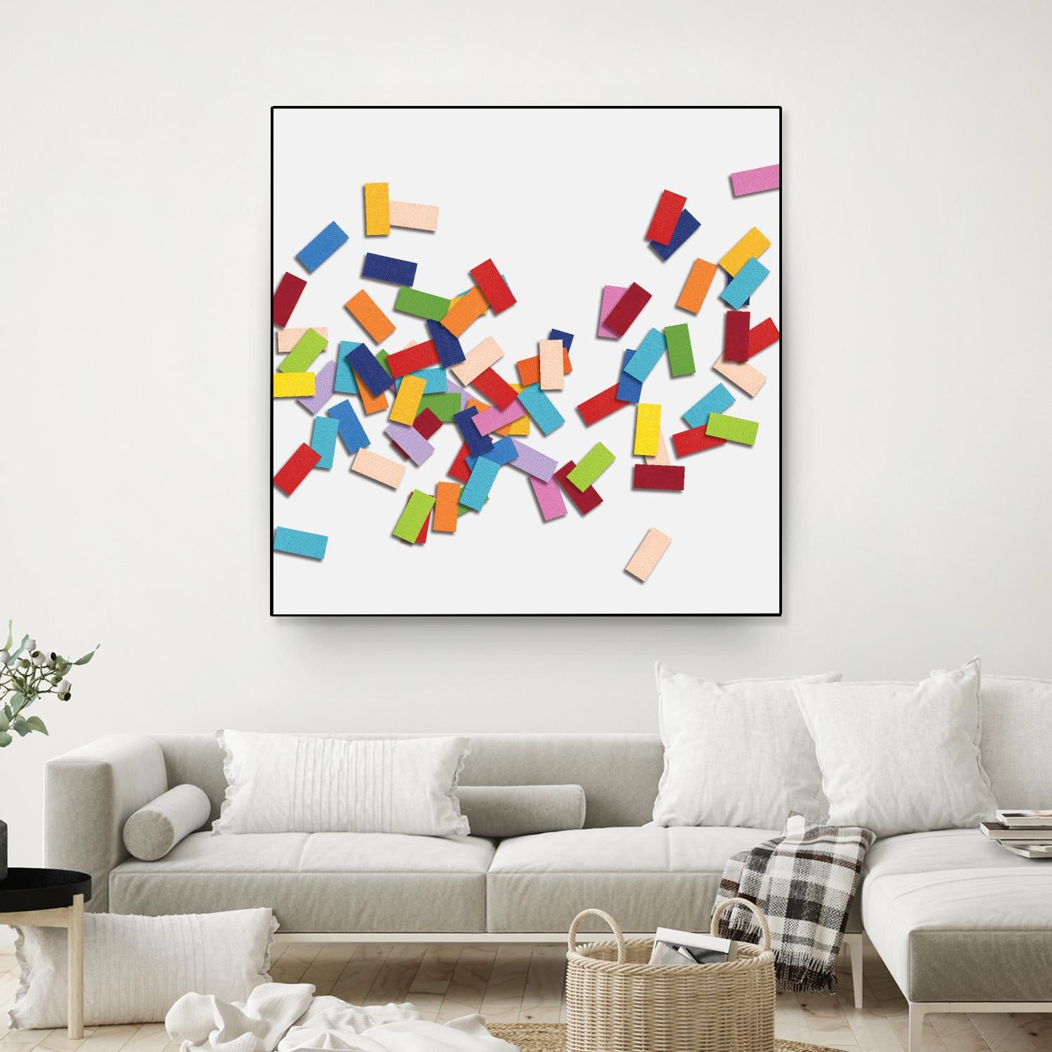 CONFETTI C -blanc by Celine Cimon on GIANT ART - white abstract canadian artist