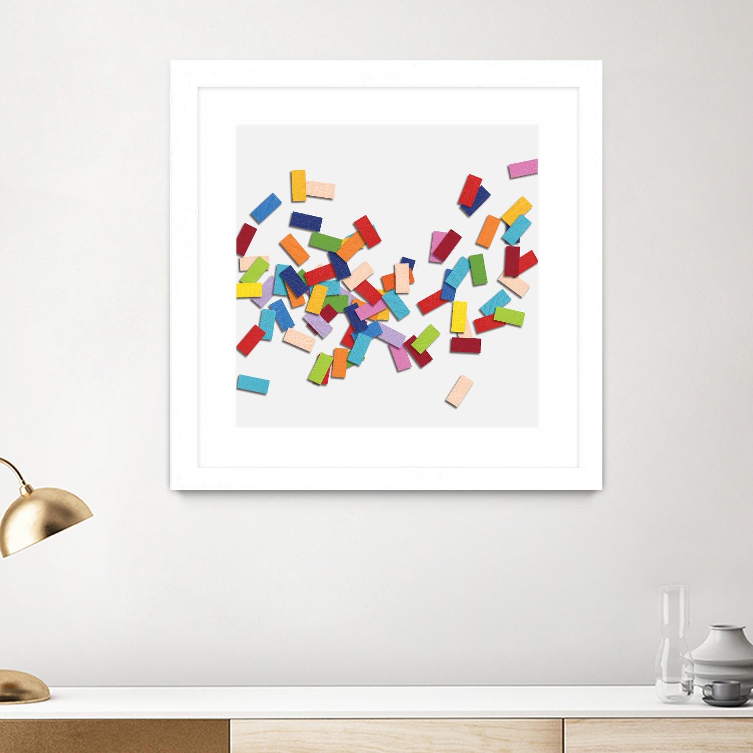 CONFETTI C -blanc by Celine Cimon on GIANT ART - white abstract canadian artist