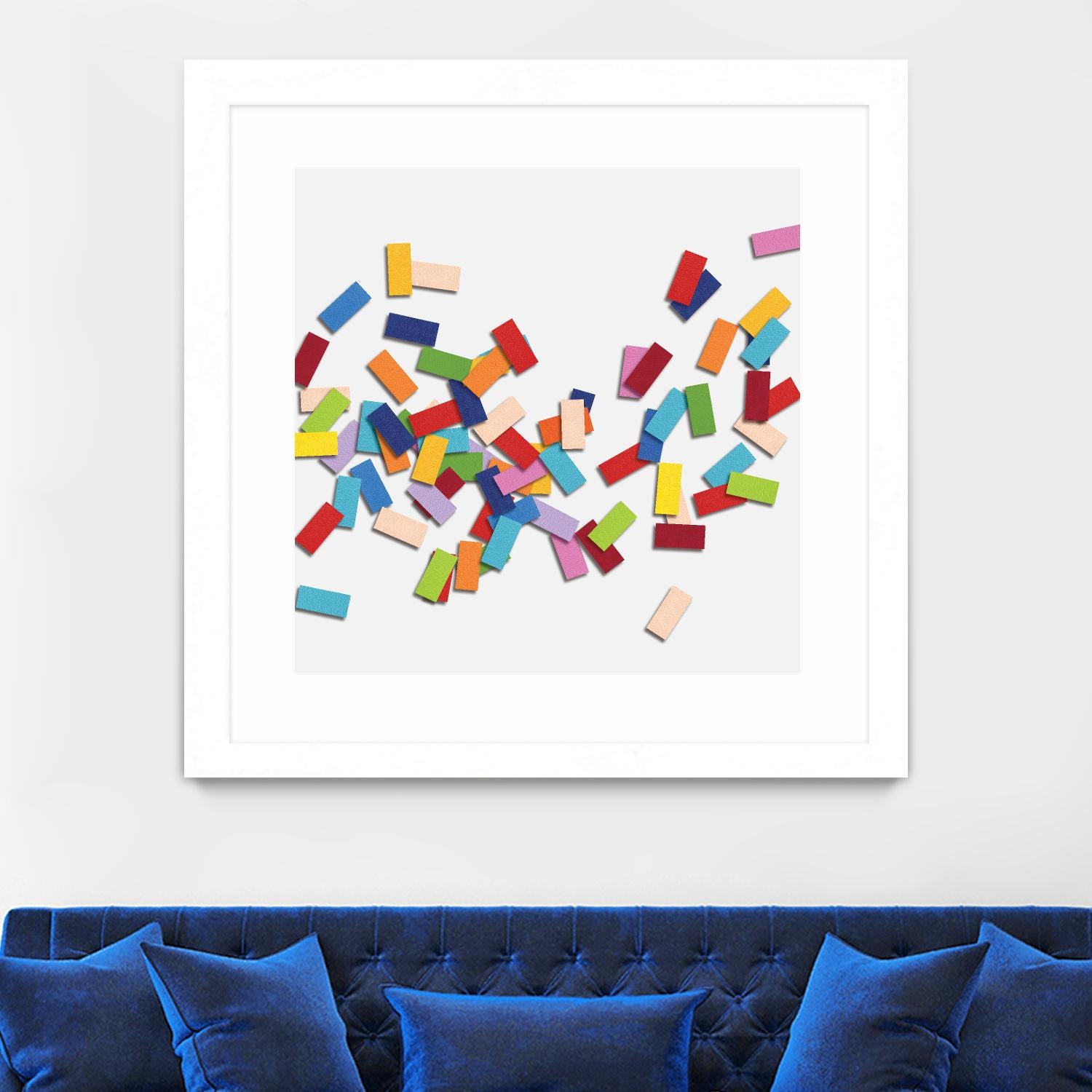 CONFETTI C -blanc by Celine Cimon on GIANT ART - white abstract canadian artist