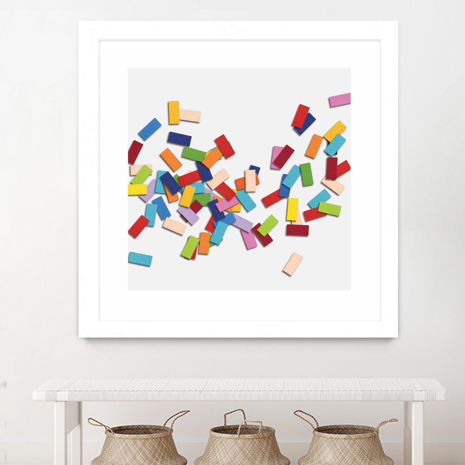 CONFETTI C -blanc by Celine Cimon on GIANT ART - white abstract canadian artist