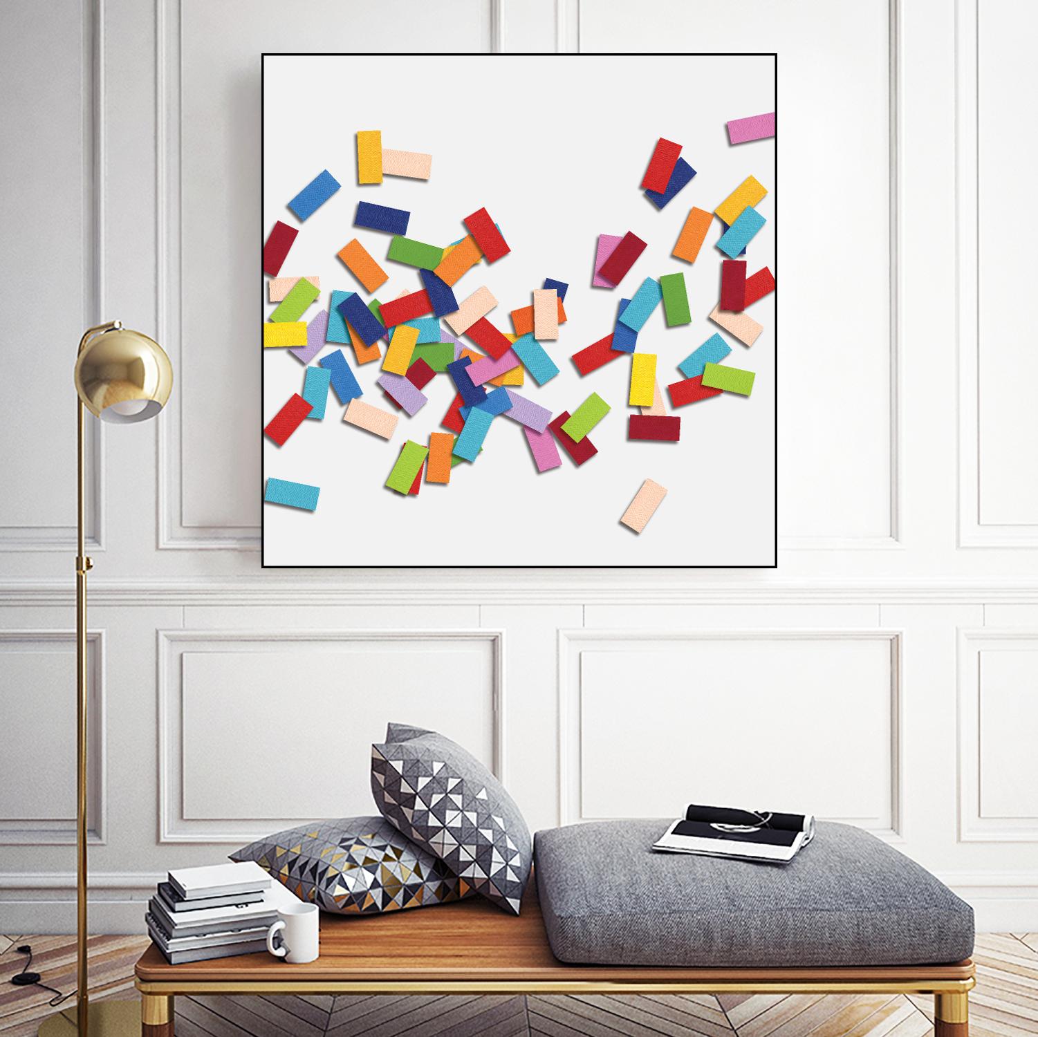 CONFETTI C -blanc by Celine Cimon on GIANT ART - white abstract canadian artist