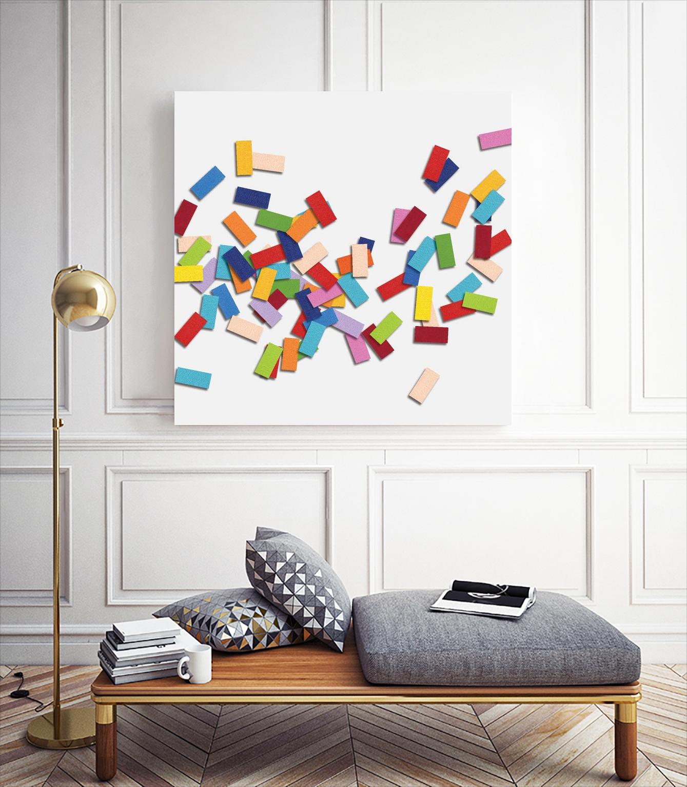 CONFETTI C -blanc by Celine Cimon on GIANT ART - white abstract canadian artist