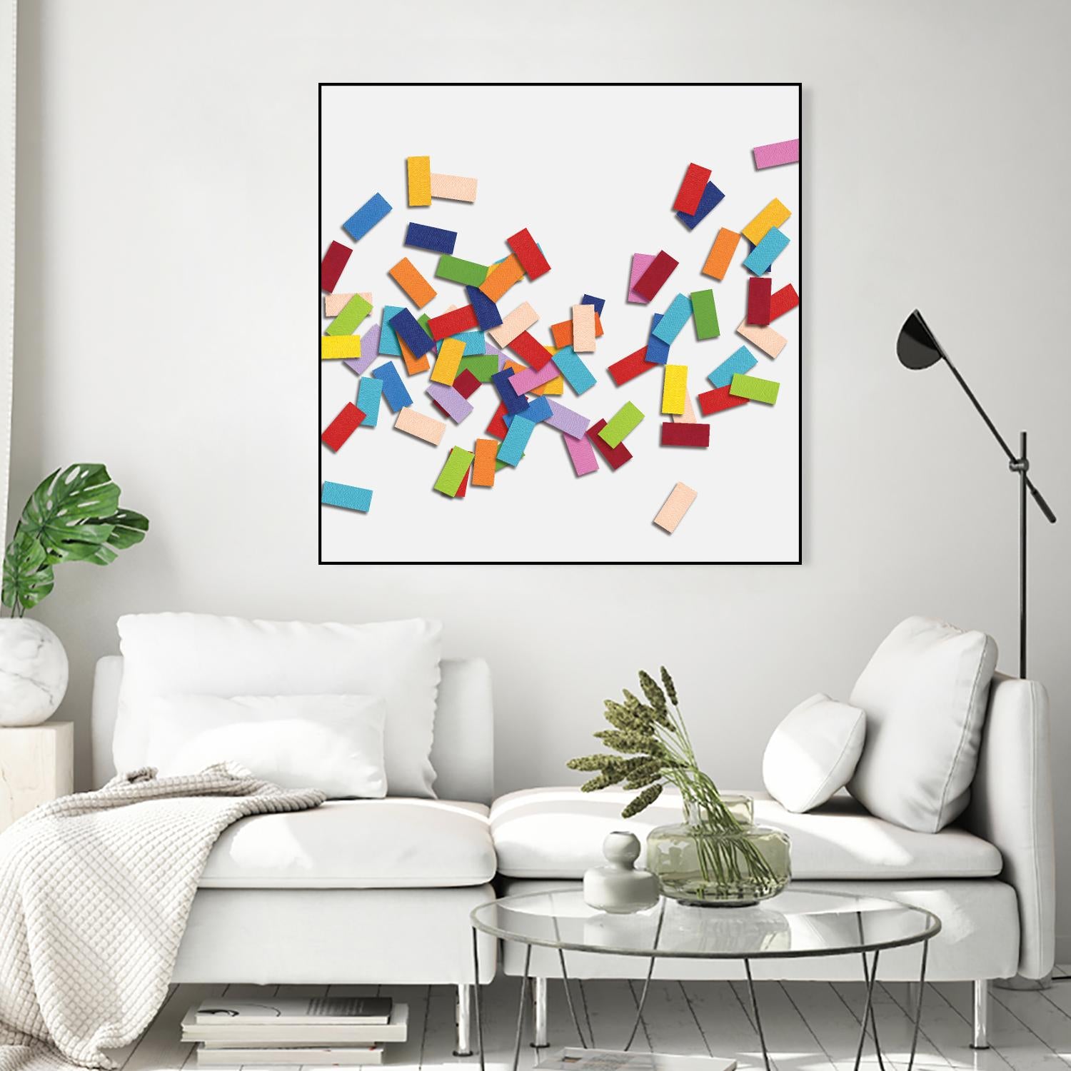 CONFETTI C -blanc by Celine Cimon on GIANT ART - white abstract canadian artist
