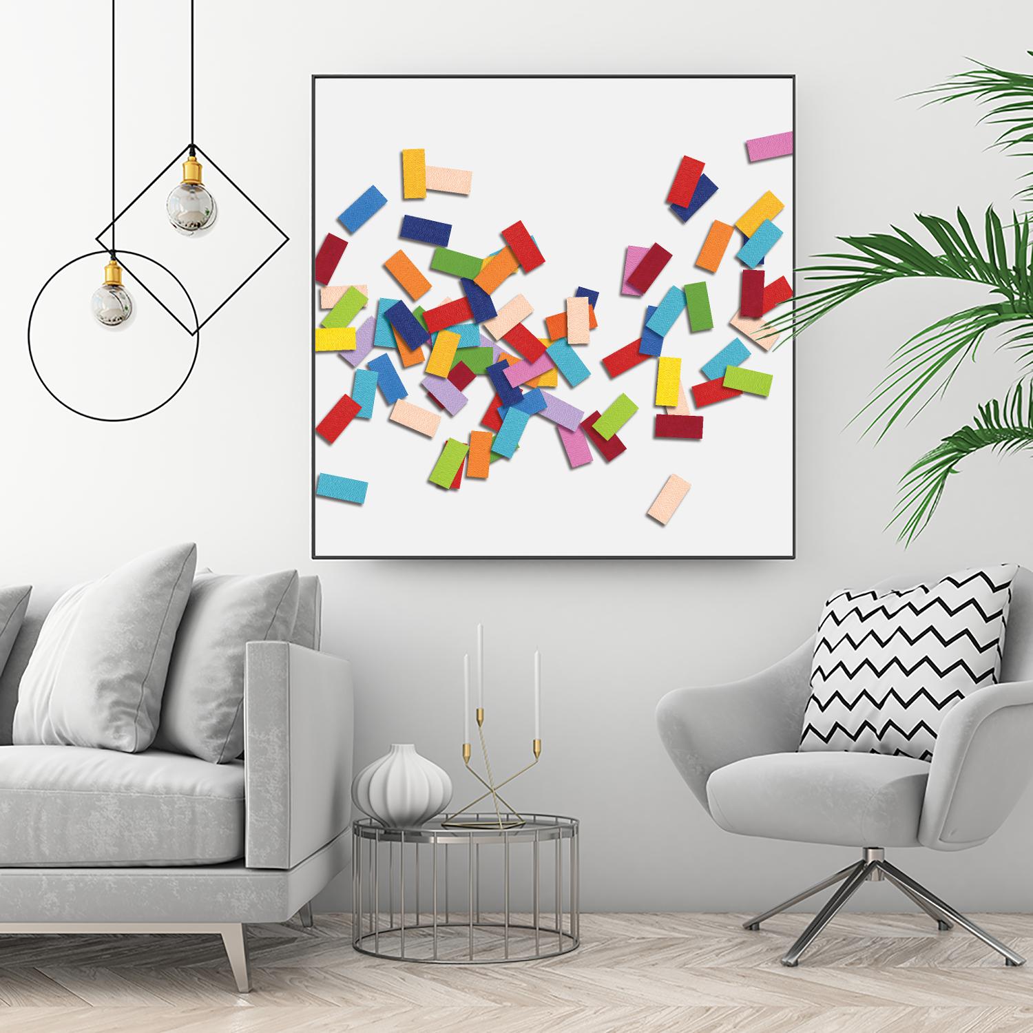CONFETTI C -blanc by Celine Cimon on GIANT ART - white abstract canadian artist
