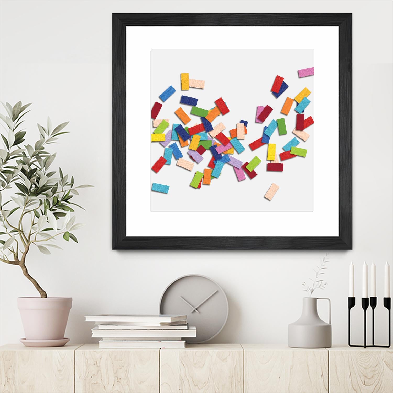 CONFETTI C -blanc by Celine Cimon on GIANT ART - white abstract canadian artist