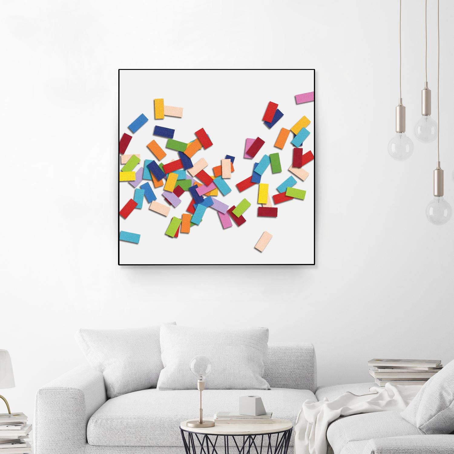 CONFETTI C -blanc by Celine Cimon on GIANT ART - white abstract canadian artist