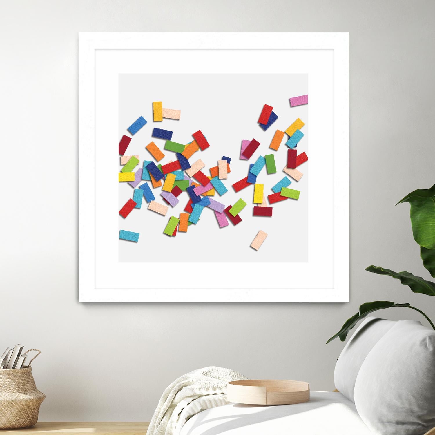 CONFETTI C -blanc by Celine Cimon on GIANT ART - white abstract canadian artist