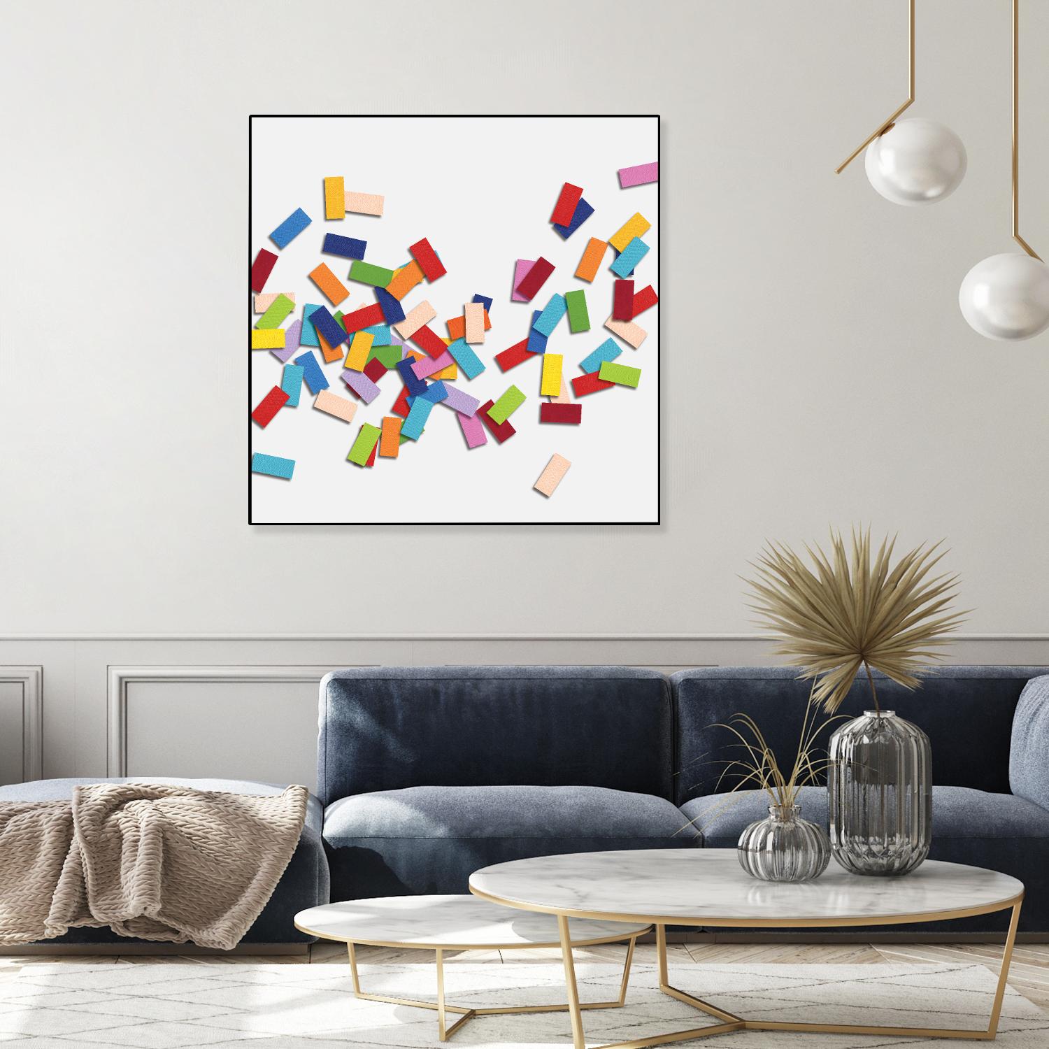 CONFETTI C -blanc by Celine Cimon on GIANT ART - white abstract canadian artist