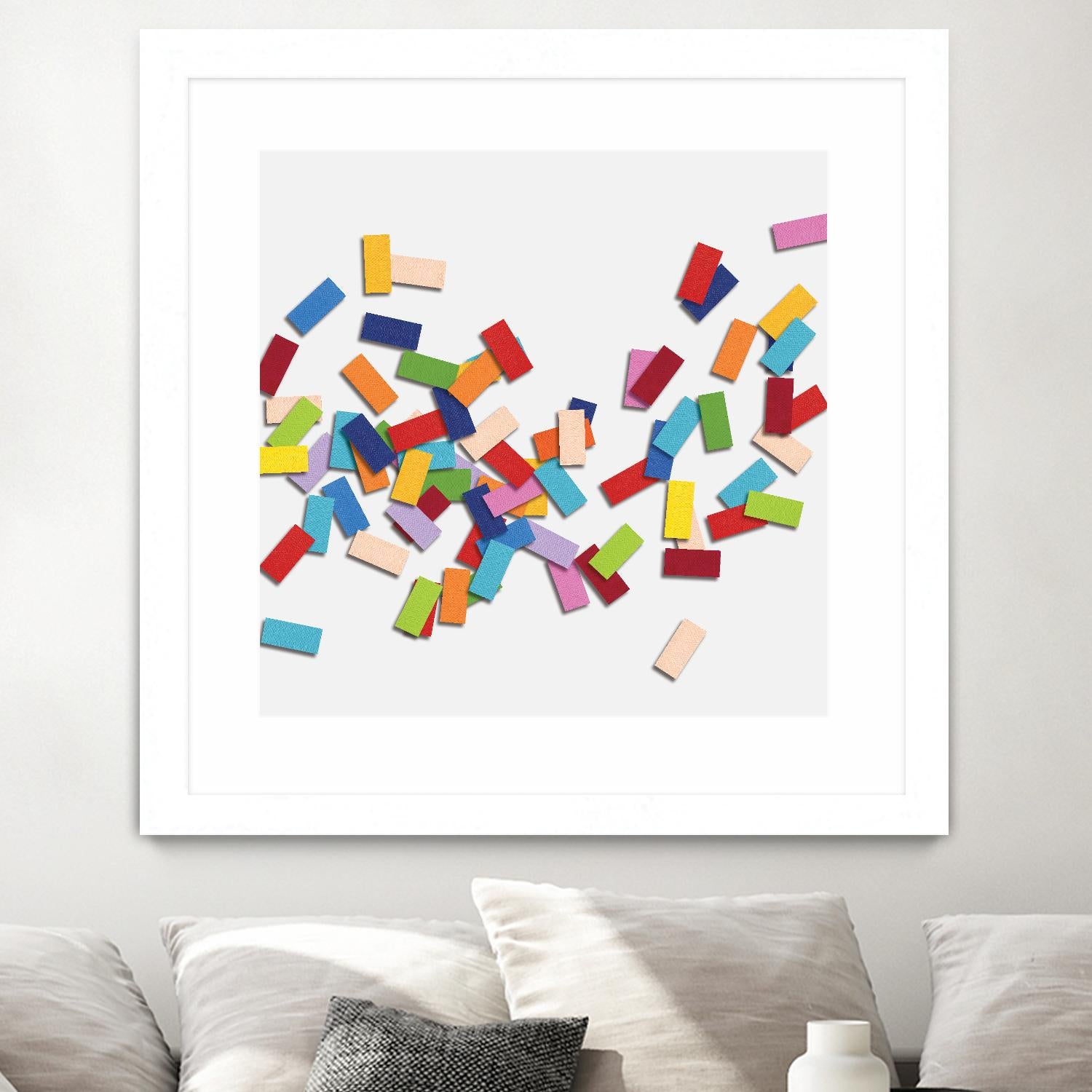 CONFETTI C -blanc by Celine Cimon on GIANT ART - white abstract canadian artist