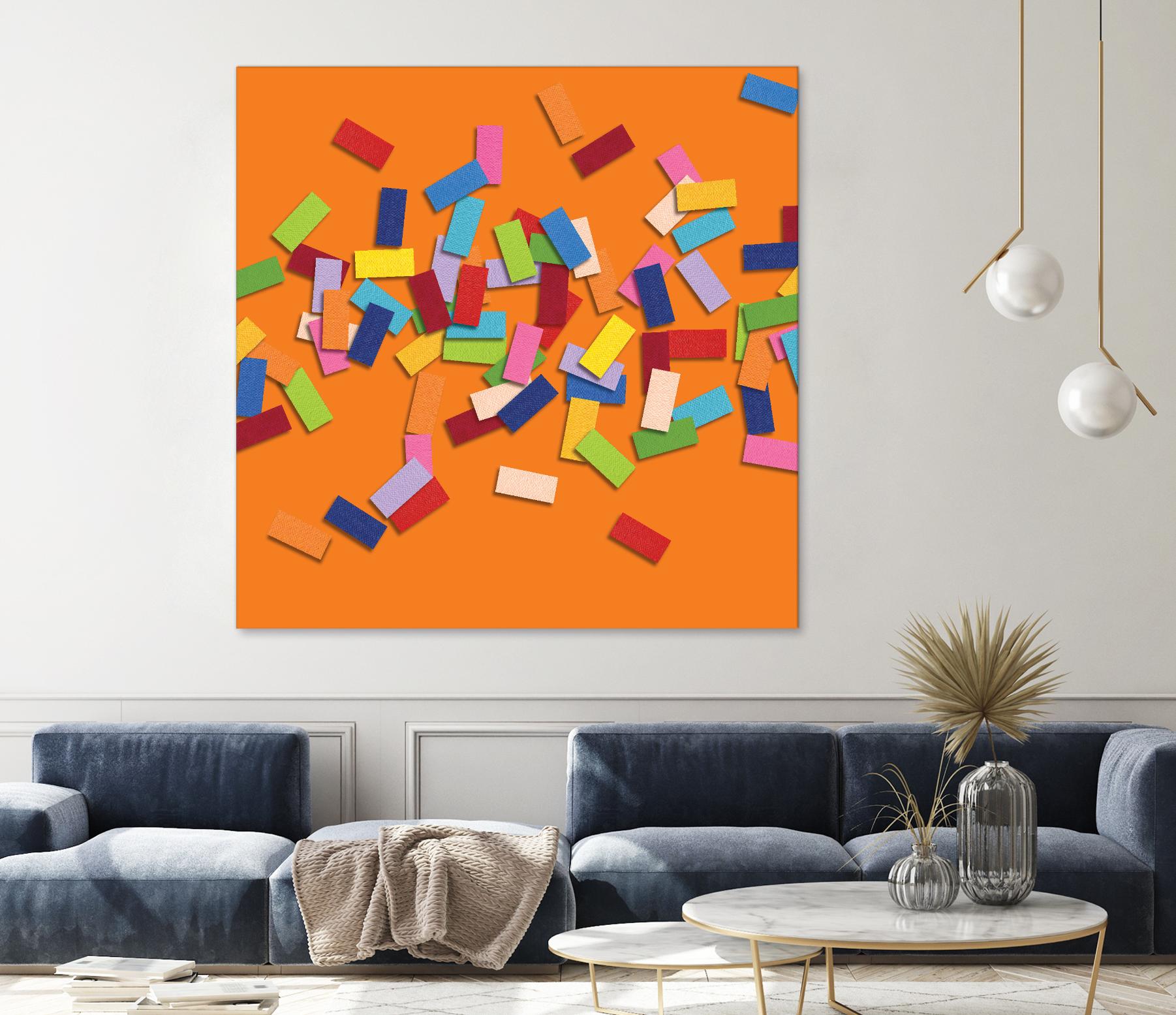 CONFETTI D -orange by Celine Cimon on GIANT ART - orange abstract canadian