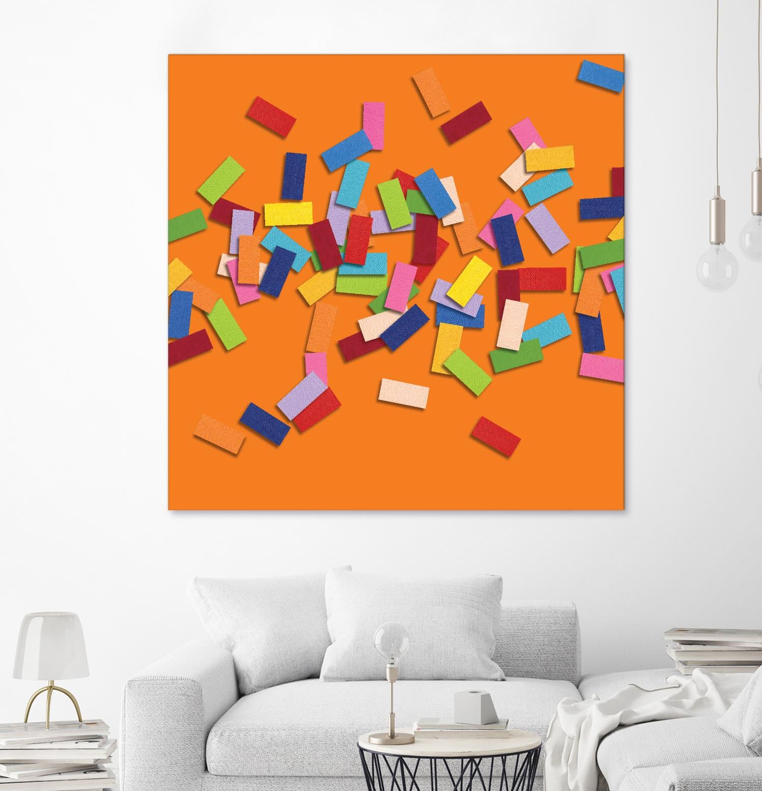 CONFETTI D -orange by Celine Cimon on GIANT ART - orange abstract canadian