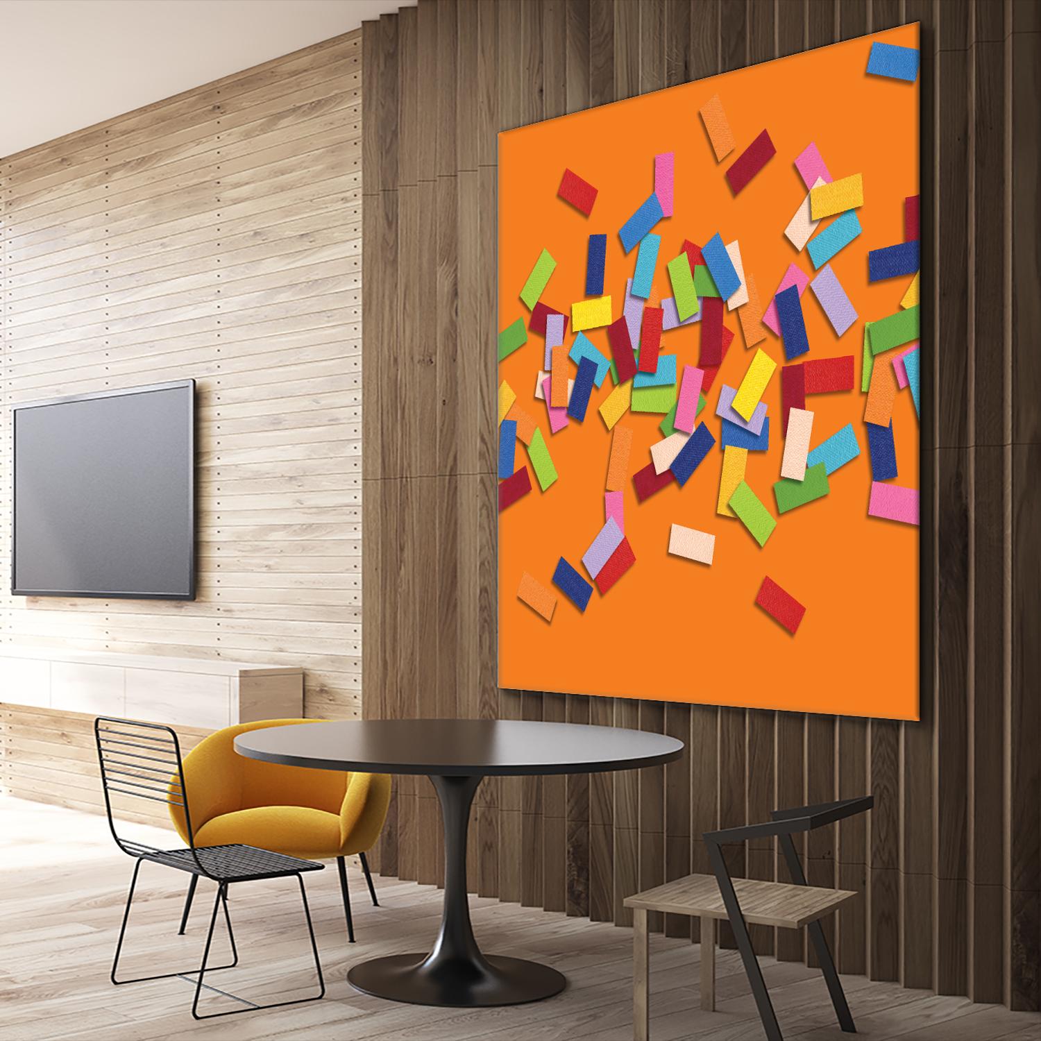 CONFETTI D -orange by Celine Cimon on GIANT ART - orange abstract canadian