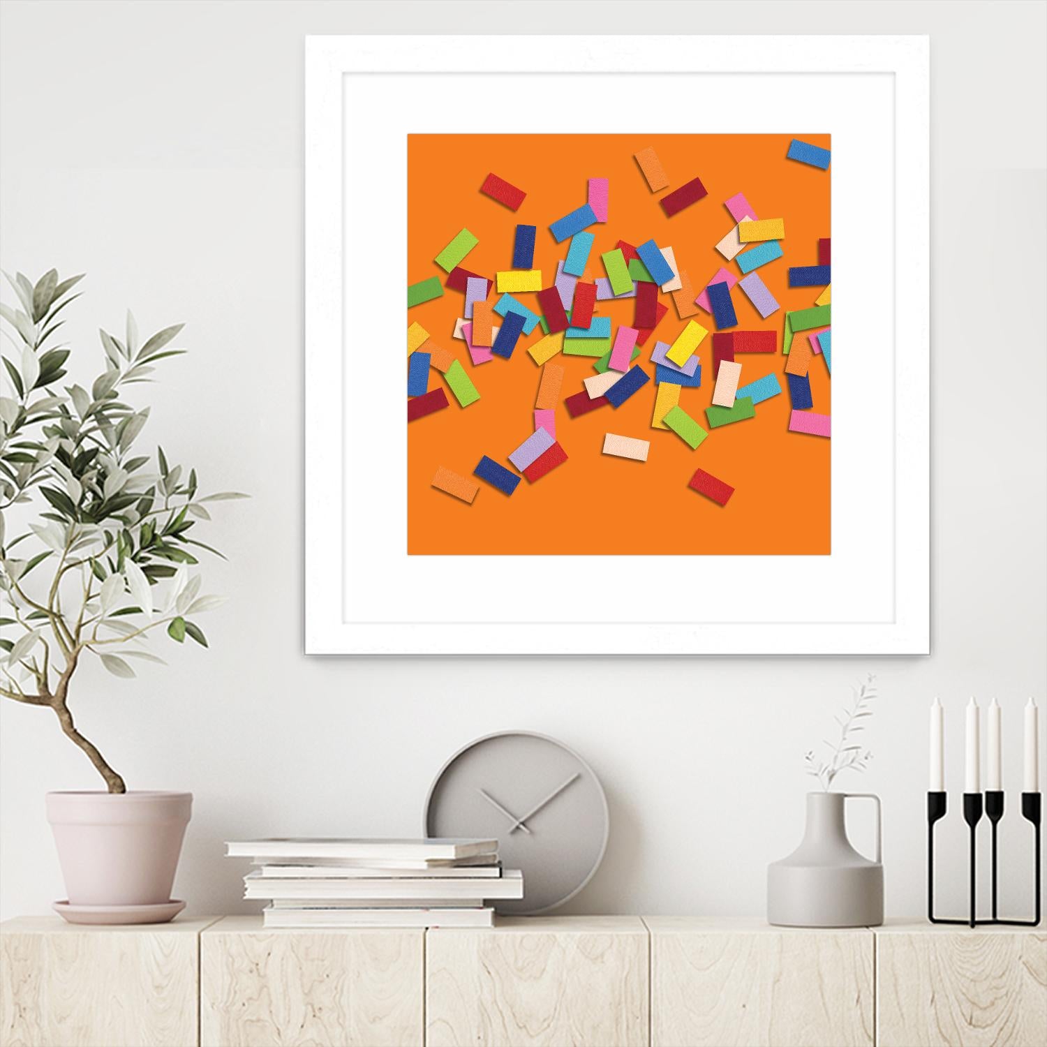 CONFETTI D -orange by Celine Cimon on GIANT ART - orange abstract canadian