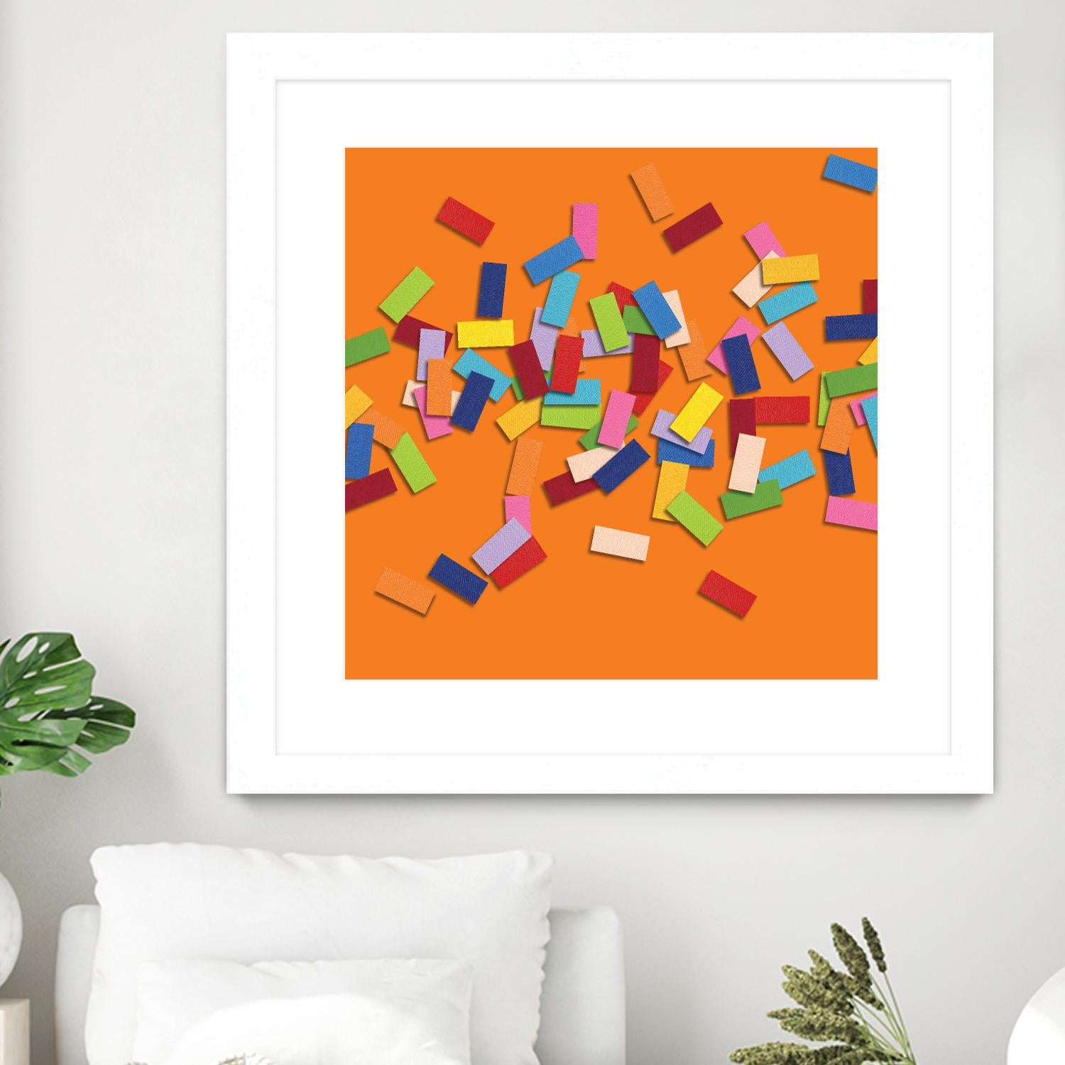 CONFETTI D -orange by Celine Cimon on GIANT ART - orange abstract canadian