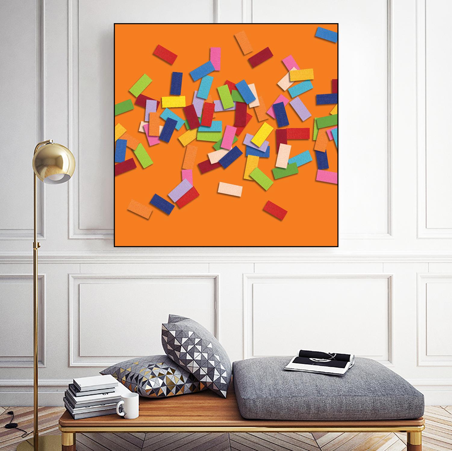 CONFETTI D -orange by Celine Cimon on GIANT ART - orange abstract canadian