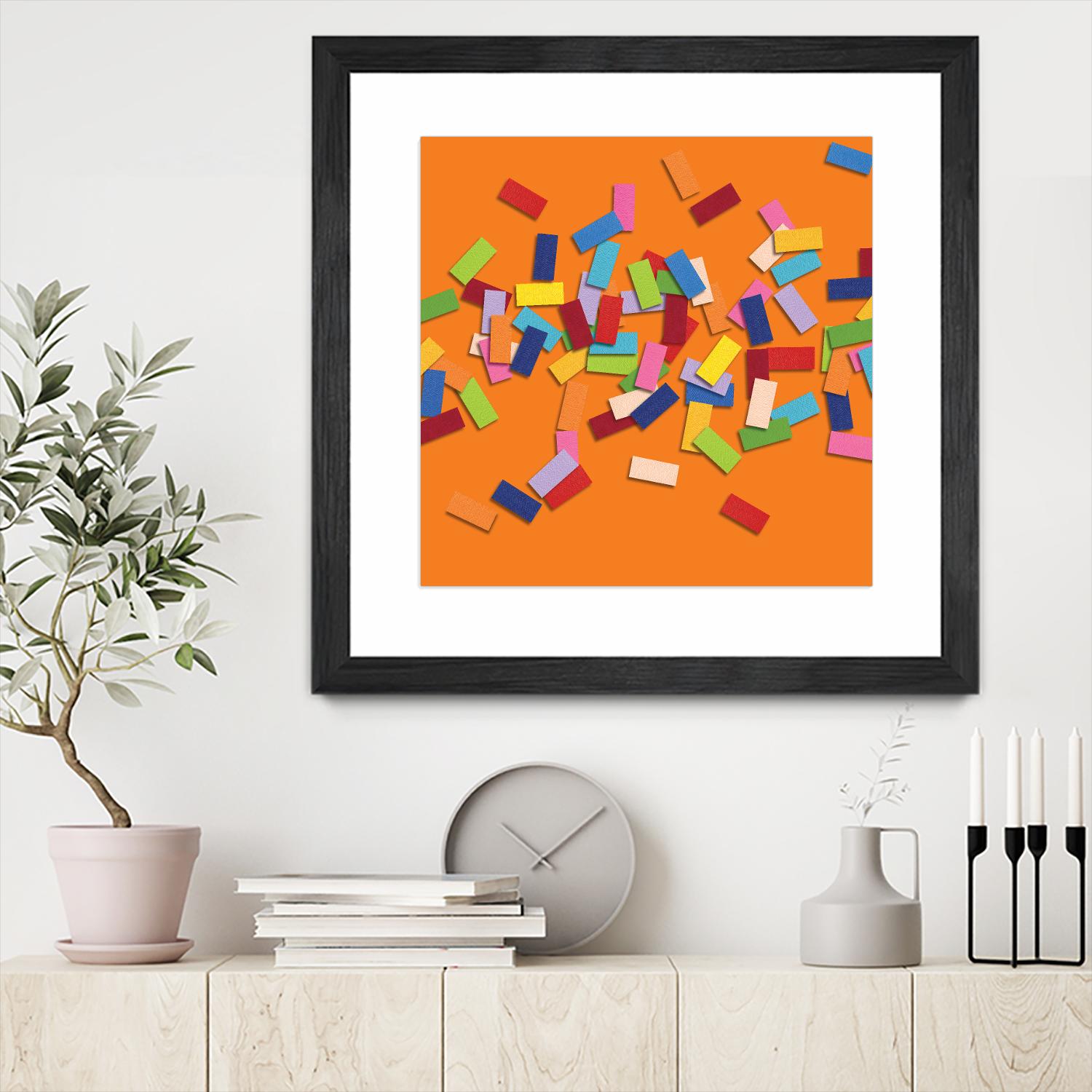 CONFETTI D -orange by Celine Cimon on GIANT ART - orange abstract canadian