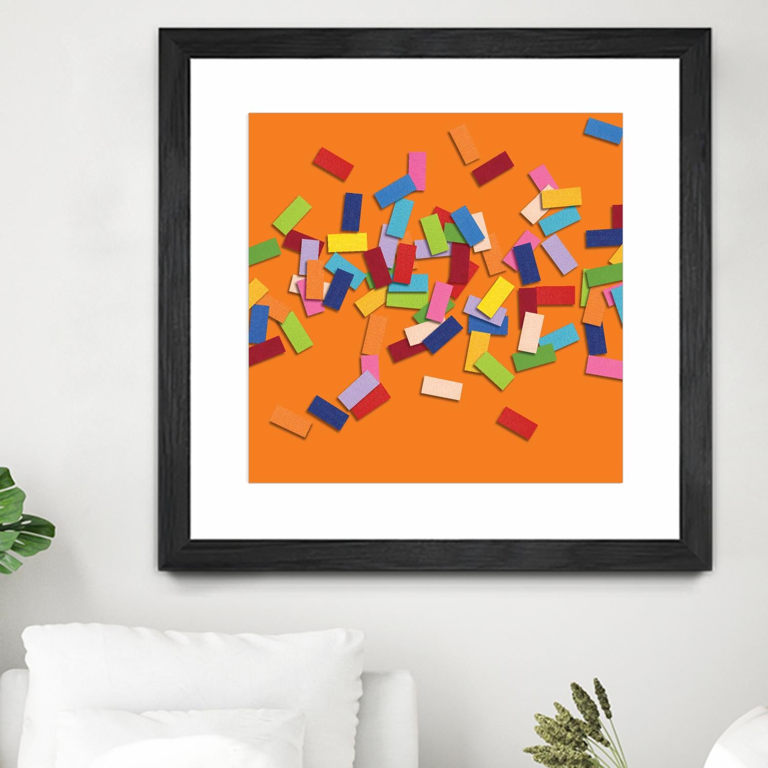 CONFETTI D -orange by Celine Cimon on GIANT ART - orange abstract canadian