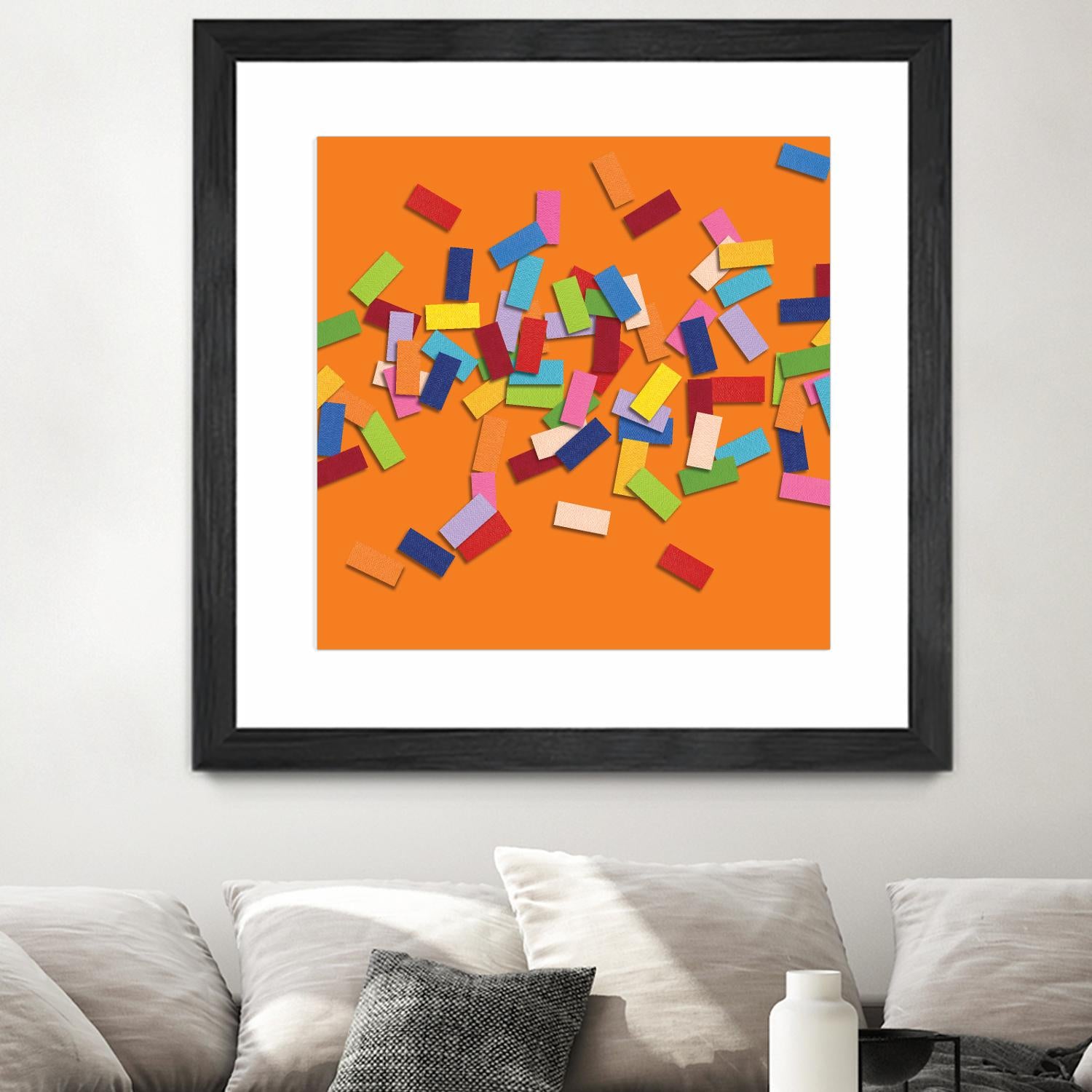 CONFETTI D -orange by Celine Cimon on GIANT ART - orange abstract canadian