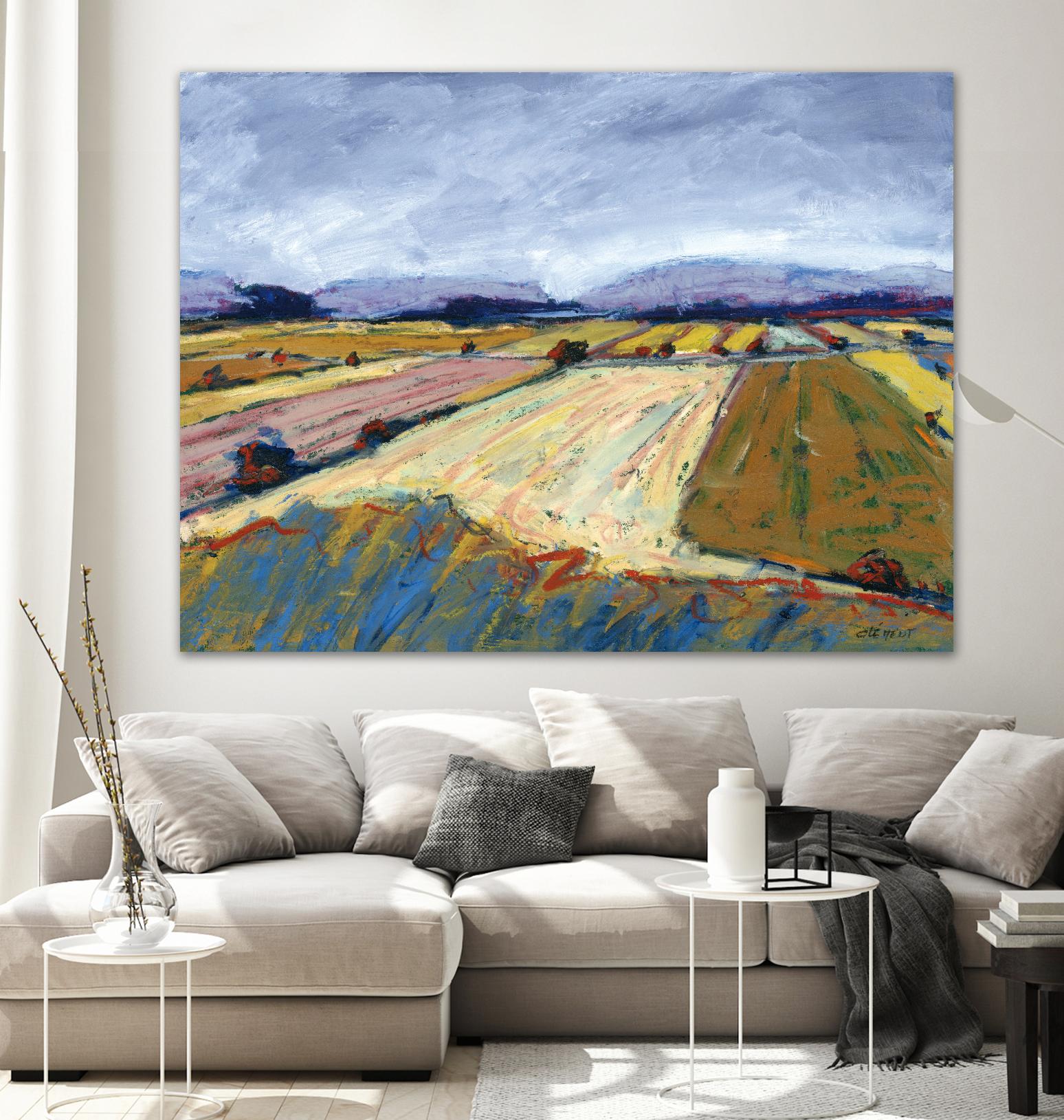 Pastel Field II by Jacques Clement on GIANT ART - blue landscape