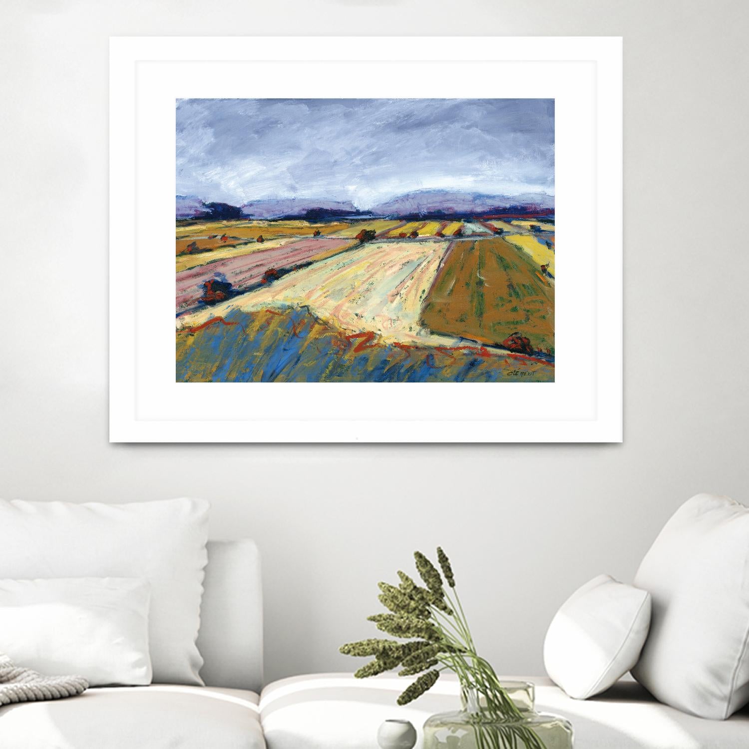 Pastel Field II by Jacques Clement on GIANT ART - blue landscape