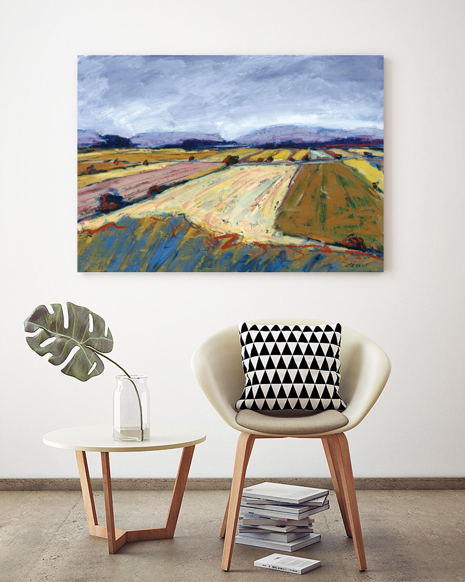 Pastel Field II by Jacques Clement on GIANT ART - blue landscape