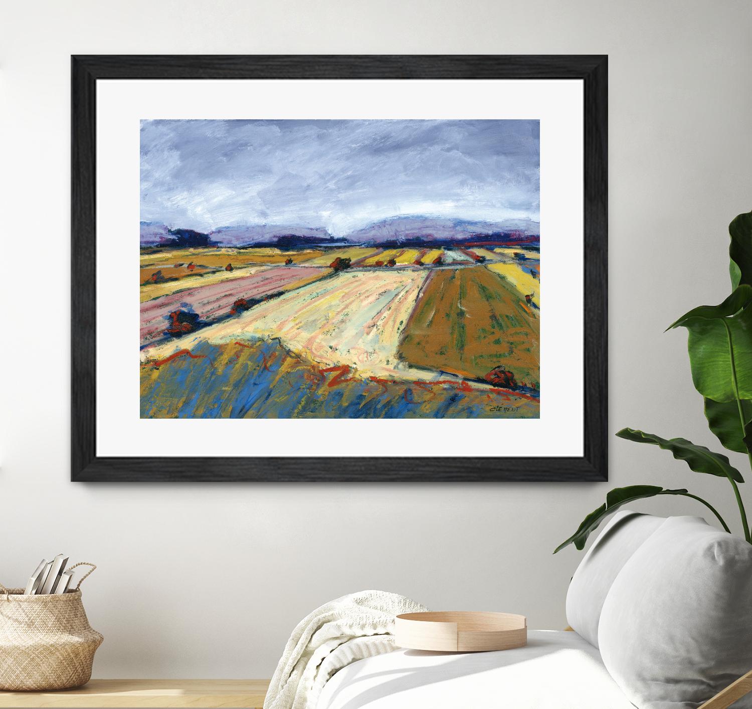 Pastel Field II by Jacques Clement on GIANT ART - blue landscape