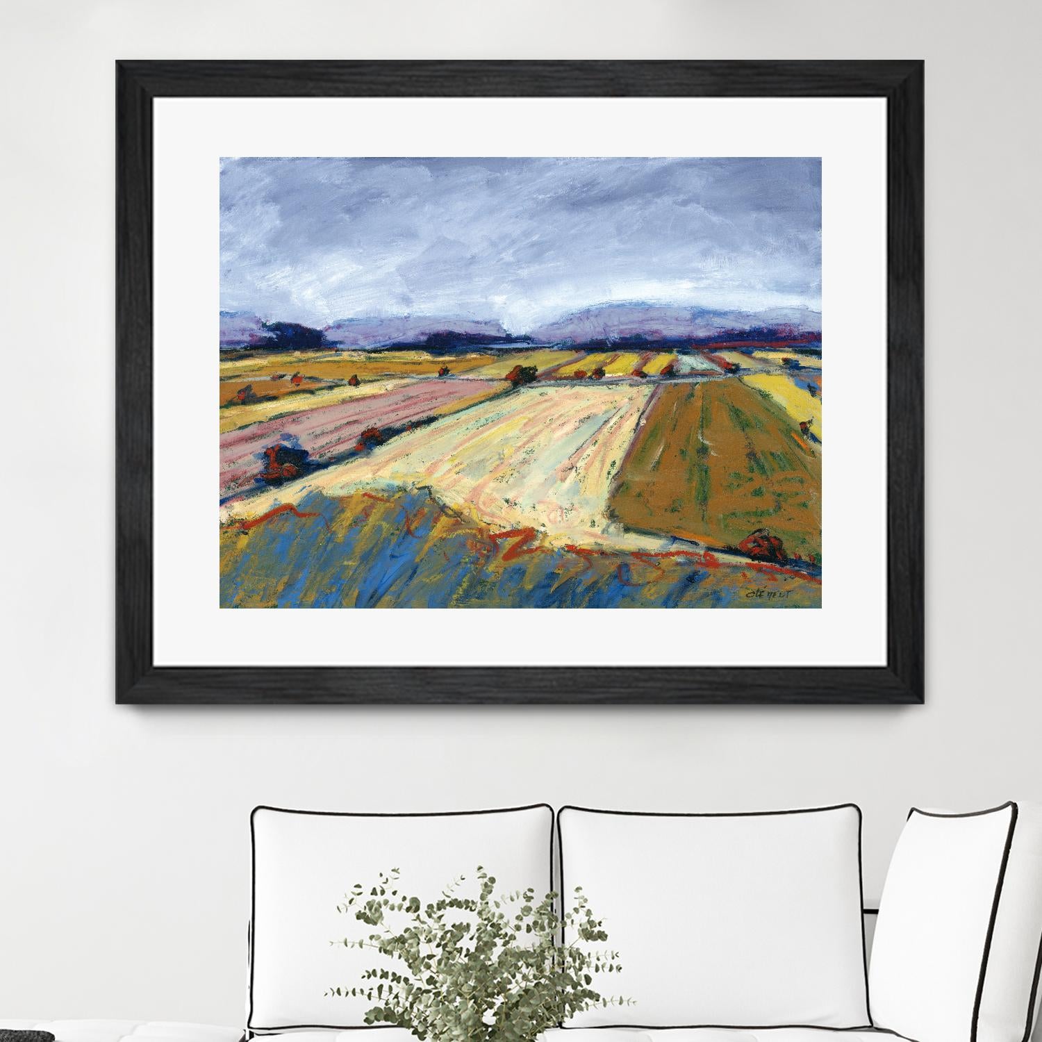 Pastel Field II by Jacques Clement on GIANT ART - blue landscape