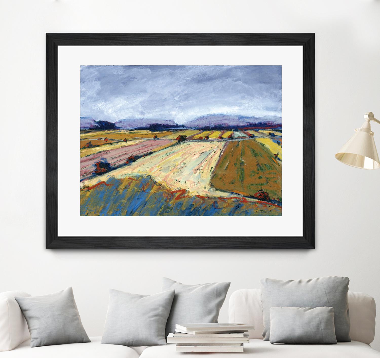 Pastel Field II by Jacques Clement on GIANT ART - blue landscape