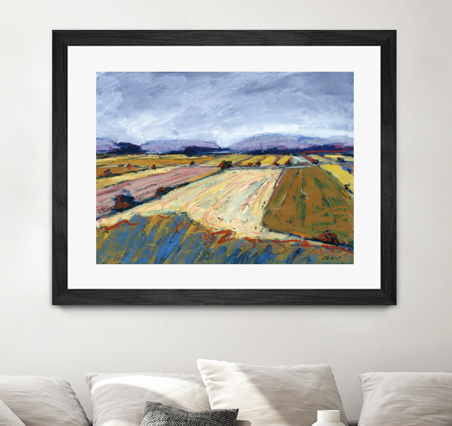 Pastel Field II by Jacques Clement on GIANT ART - blue landscape