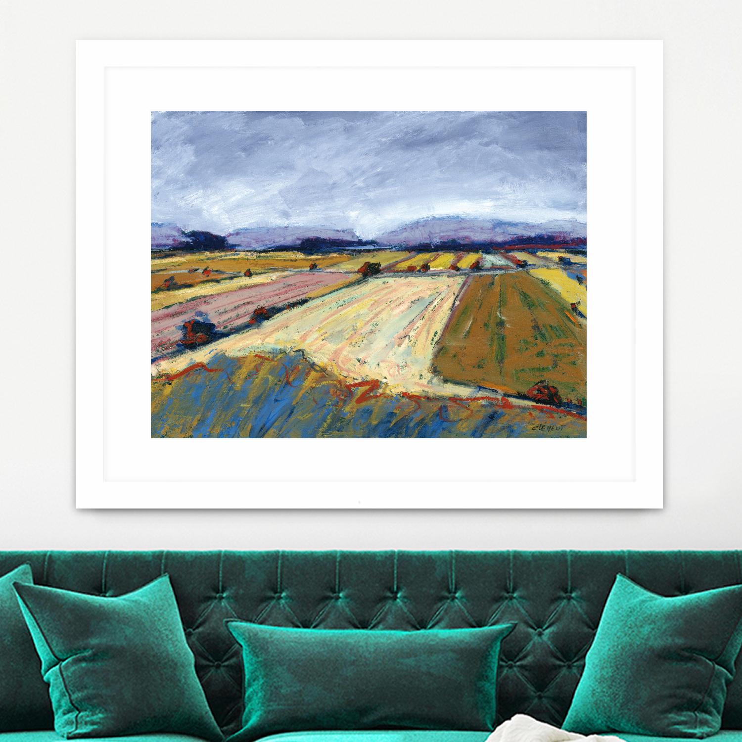 Pastel Field II by Jacques Clement on GIANT ART - blue landscape