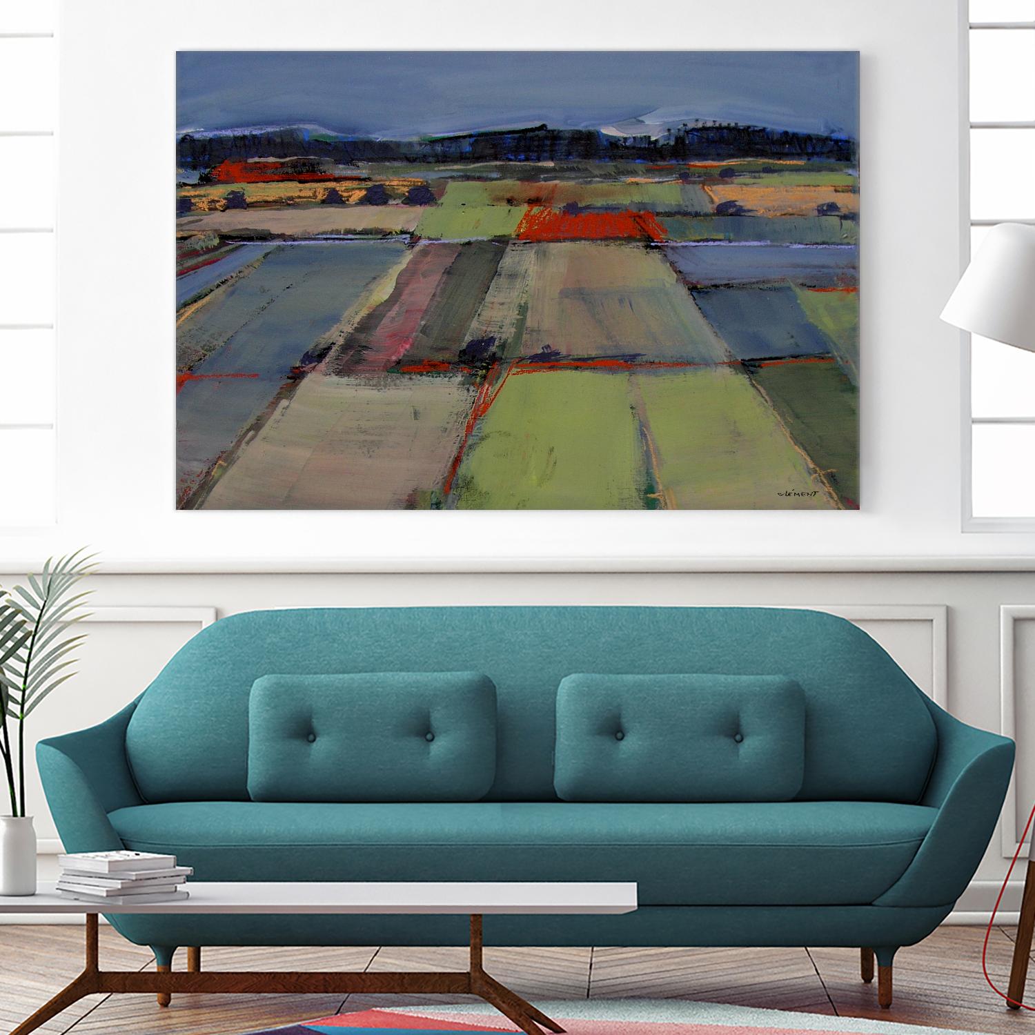 Pastel Field IV by Jacques Clement on GIANT ART - blue landscape