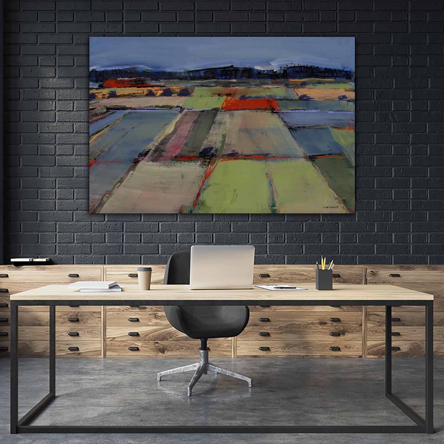 Pastel Field IV by Jacques Clement on GIANT ART - blue landscape