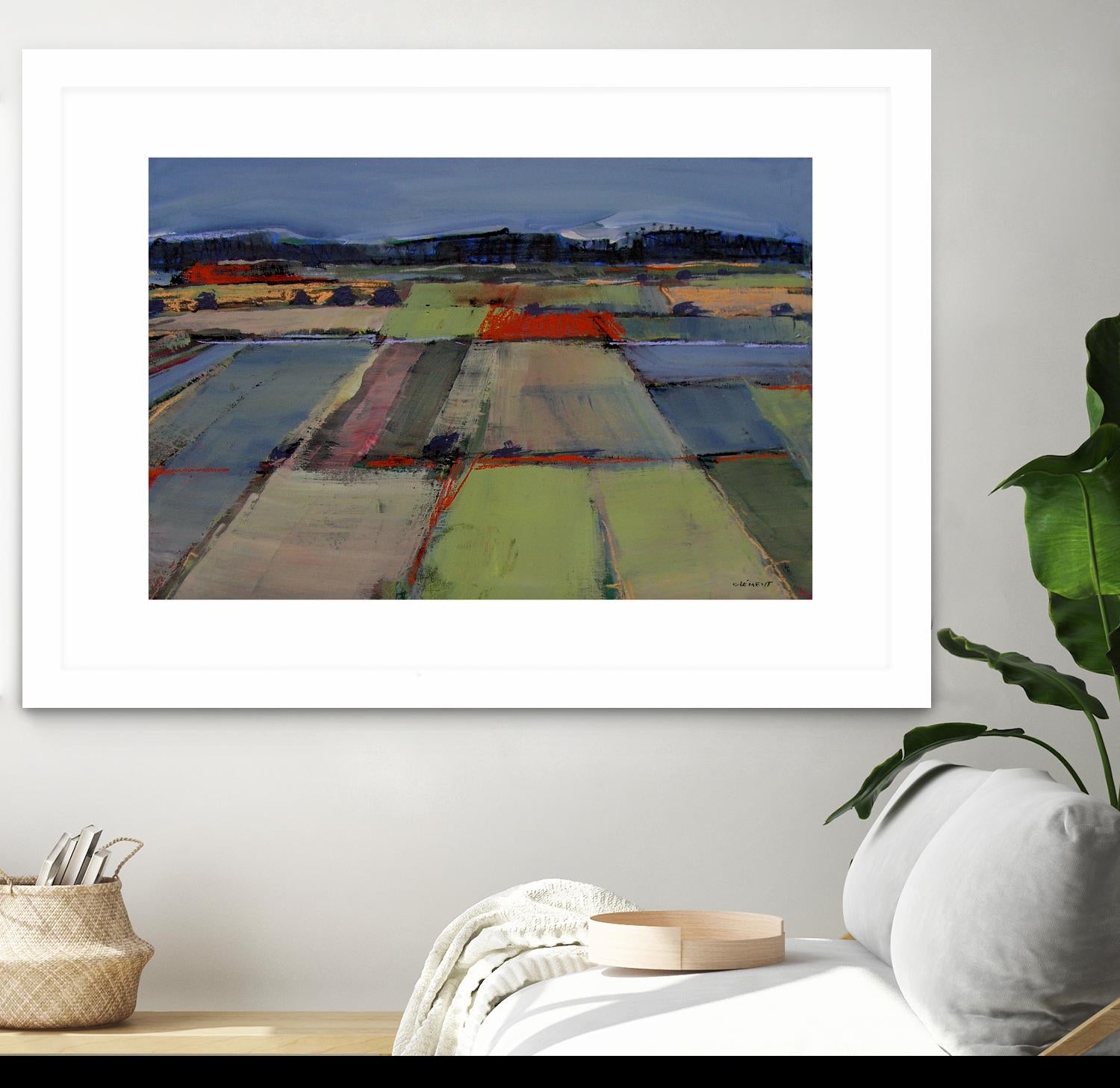 Pastel Field IV by Jacques Clement on GIANT ART - blue landscape