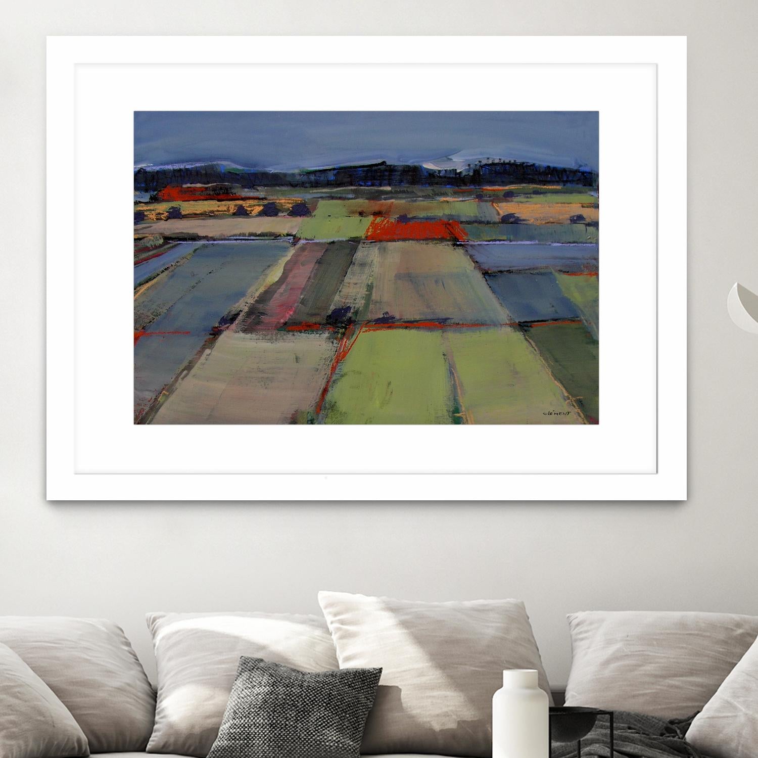Pastel Field IV by Jacques Clement on GIANT ART - blue landscape